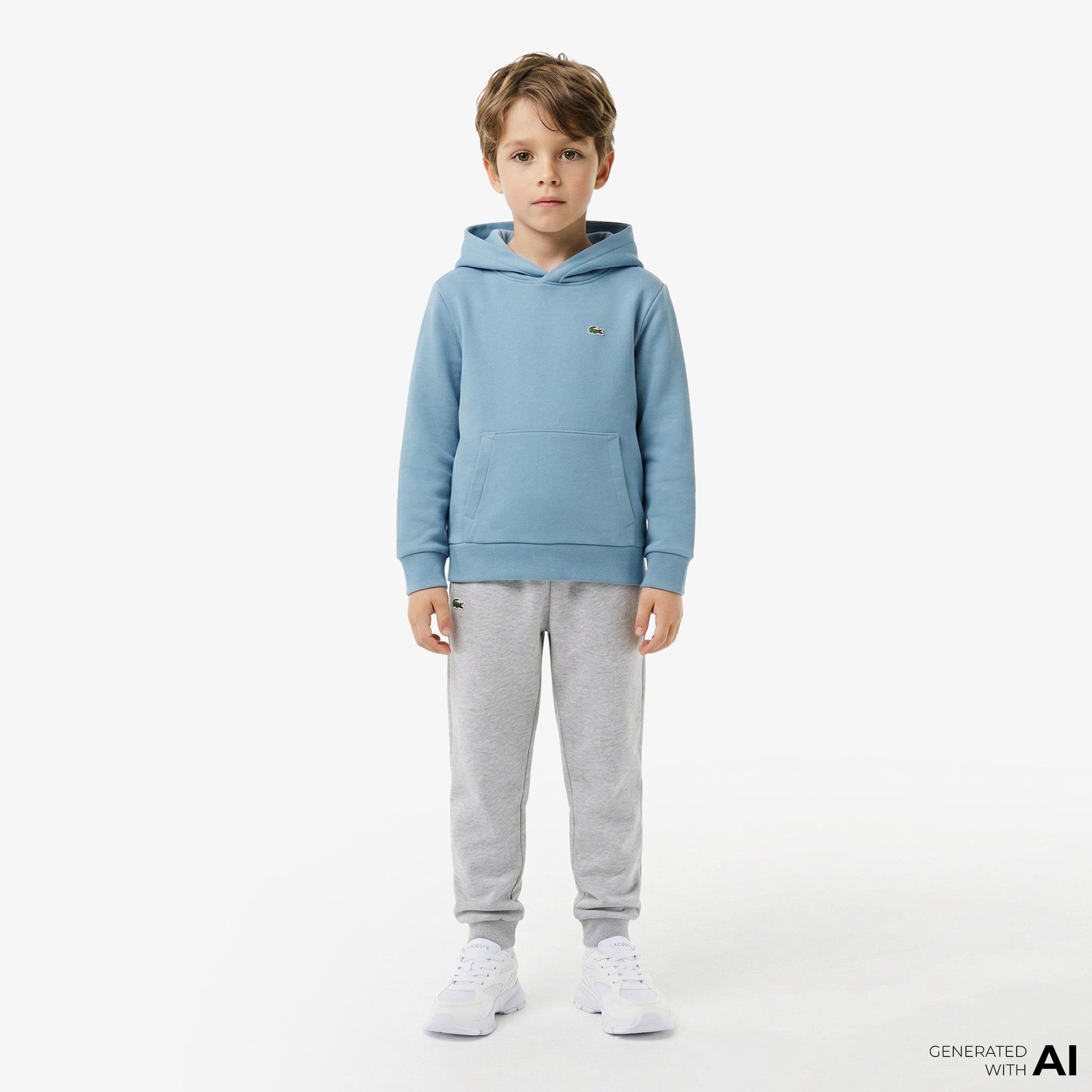 Çocuk Kapüşonlu Baskılı Mavi Sweatshirt