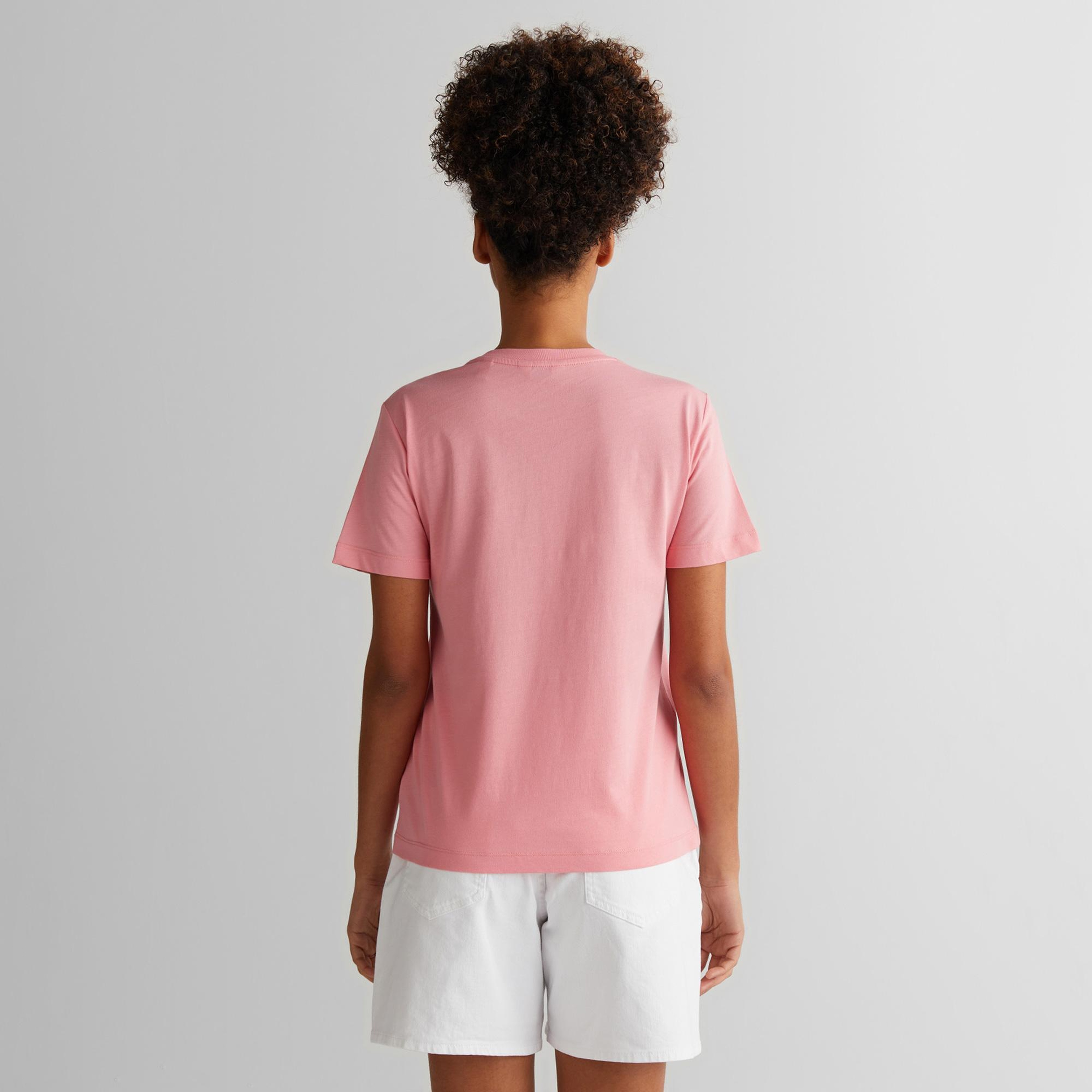 Gant Kadın Pembe Regular Fit Bisiklet Yaka T-Shirt