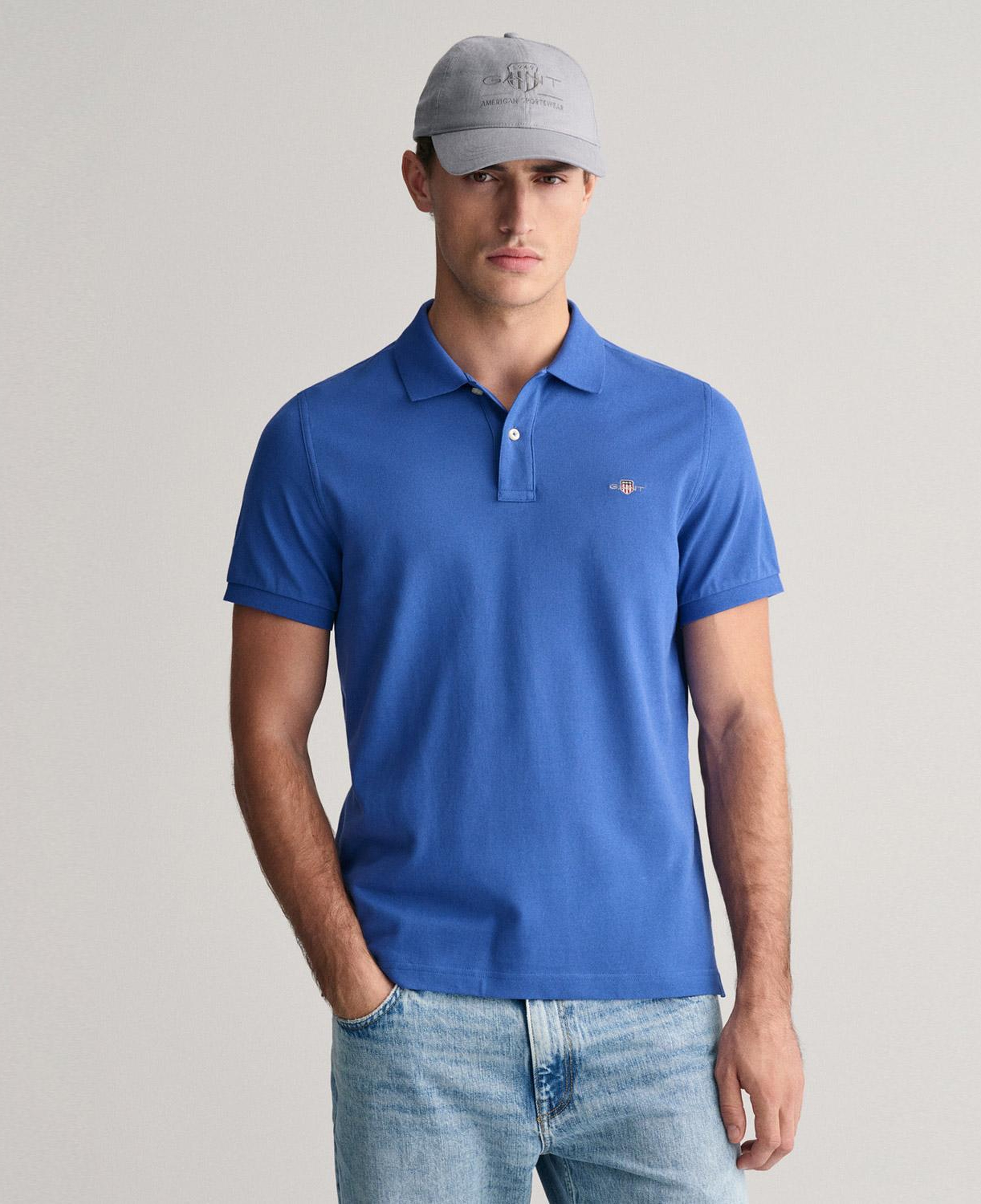 GANT Erkek Mavi Regular Fit Polo