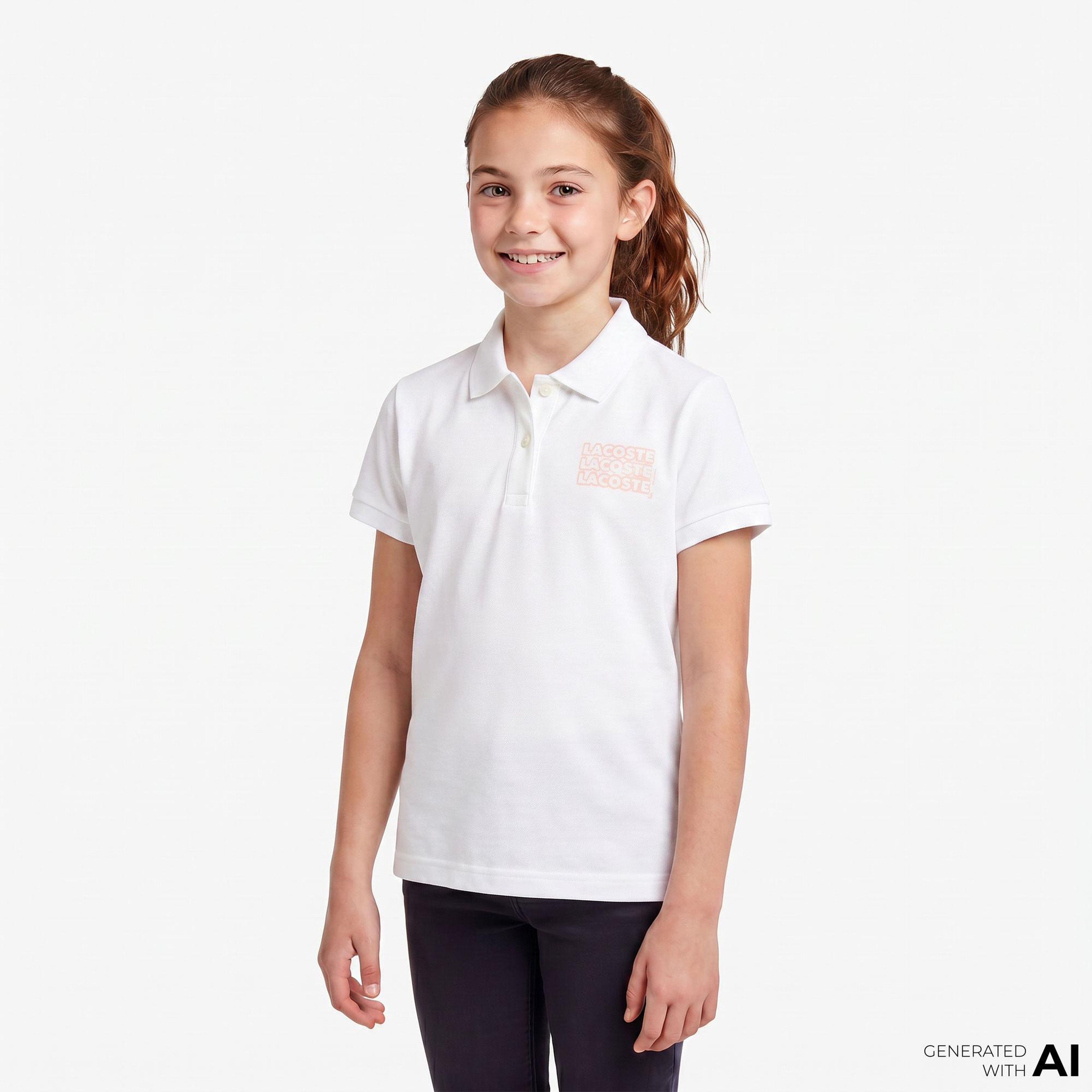 Çocuk Baskılı Beyaz Polo