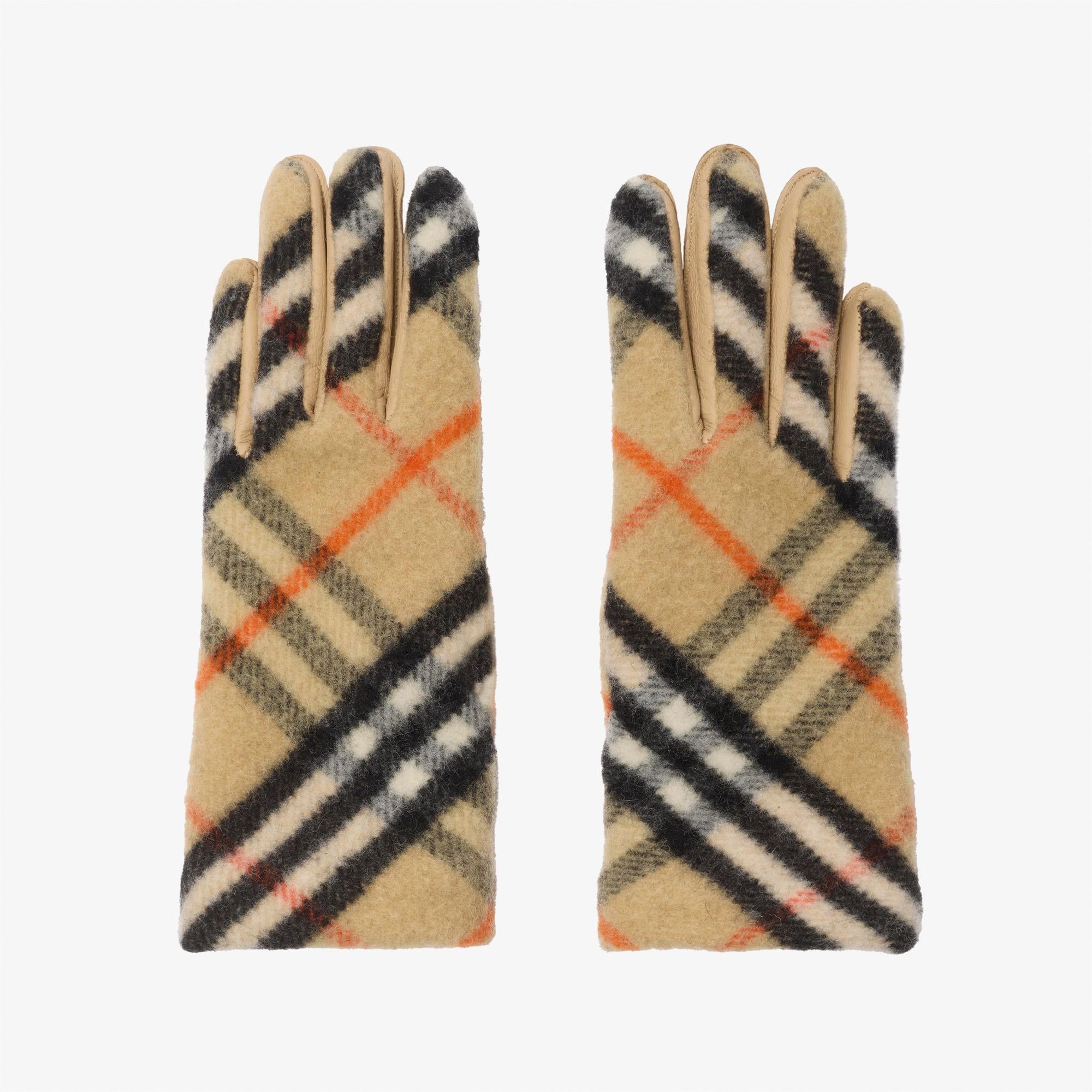 Burberry Bias Wool Kadın Bej Eldiven