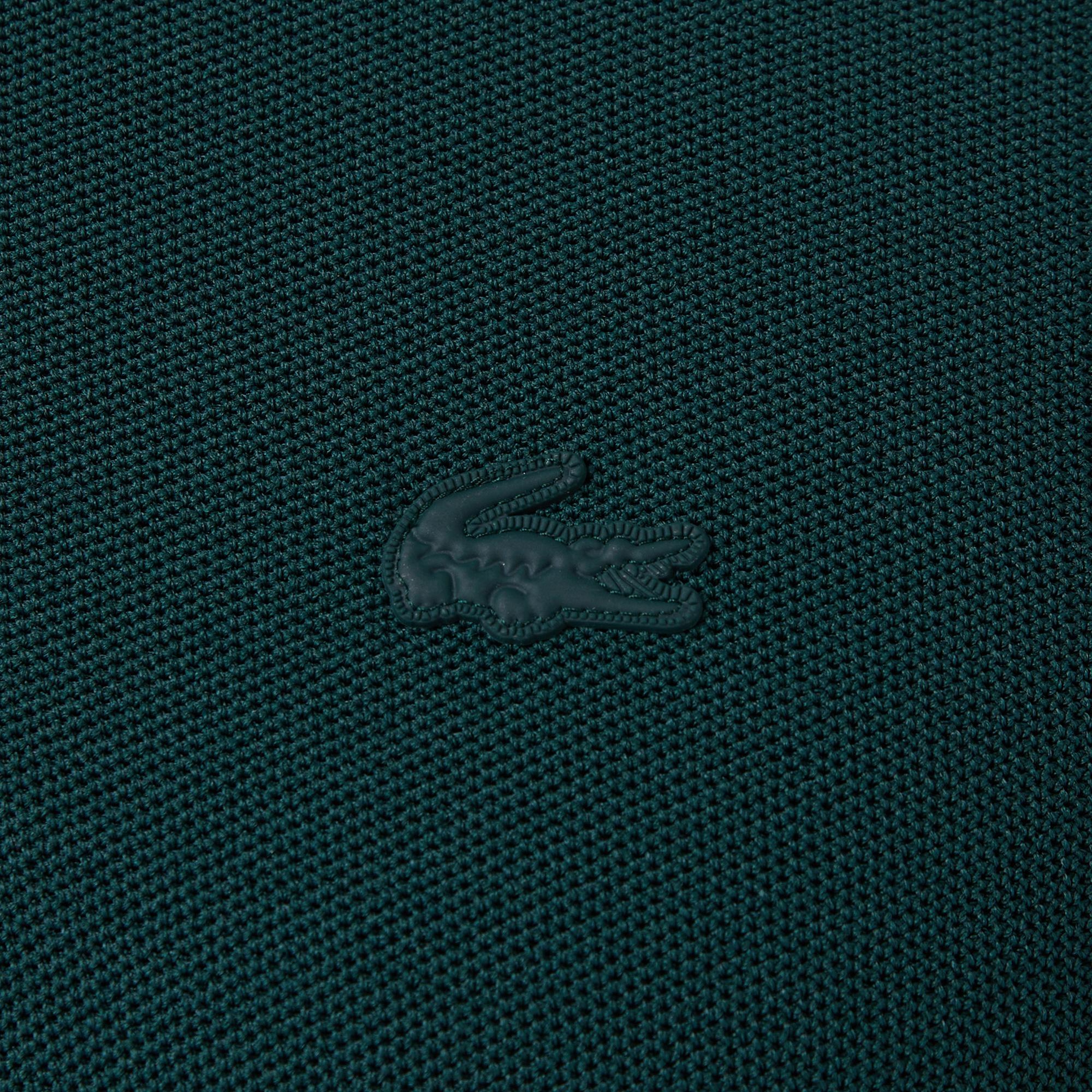 Erkek Classic Fit Kısa Kollu Polo Yaka Koyu Yeşil Triko
