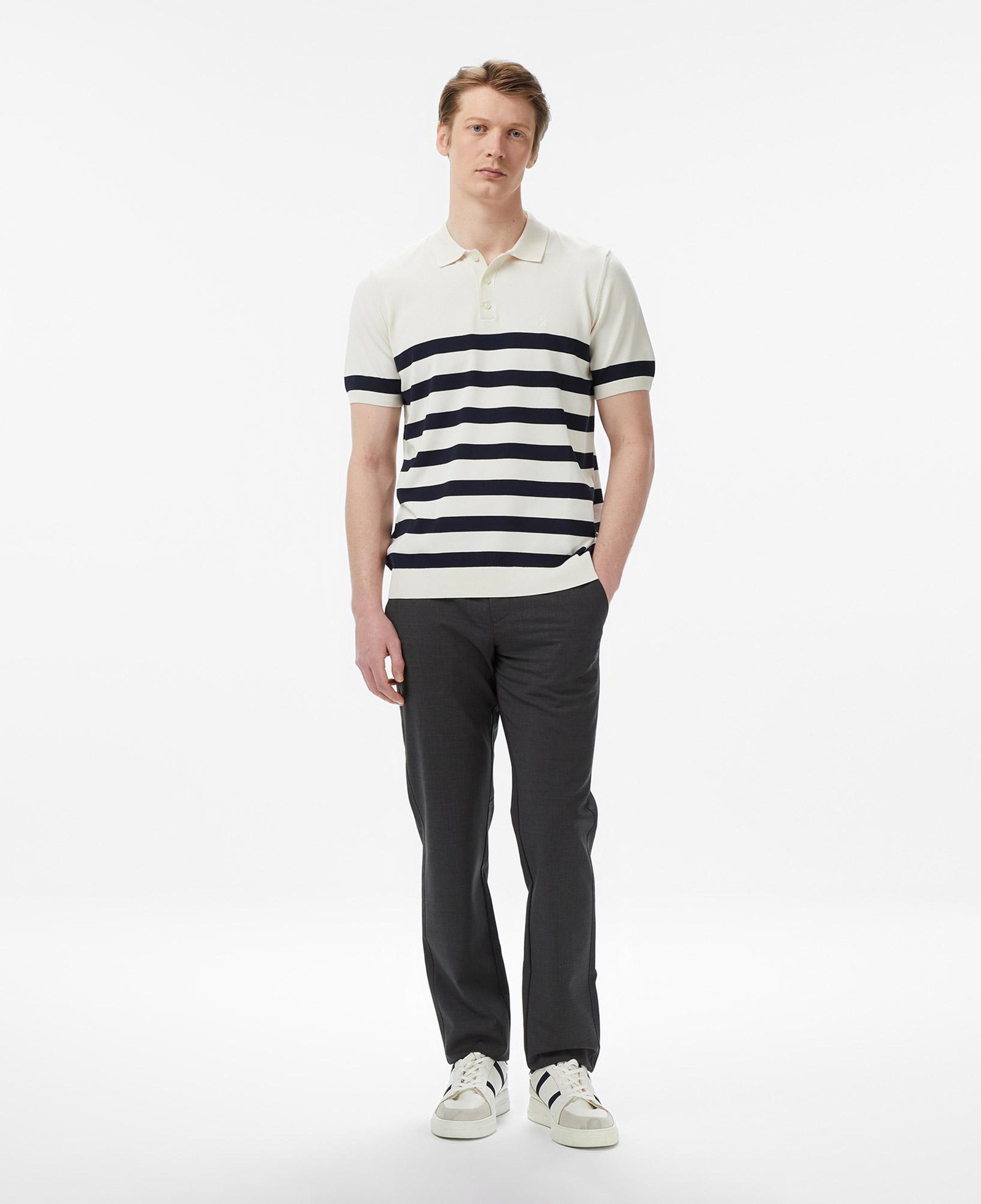 Nautica Erkek Krem Regular Fit Kısa Kollu Triko