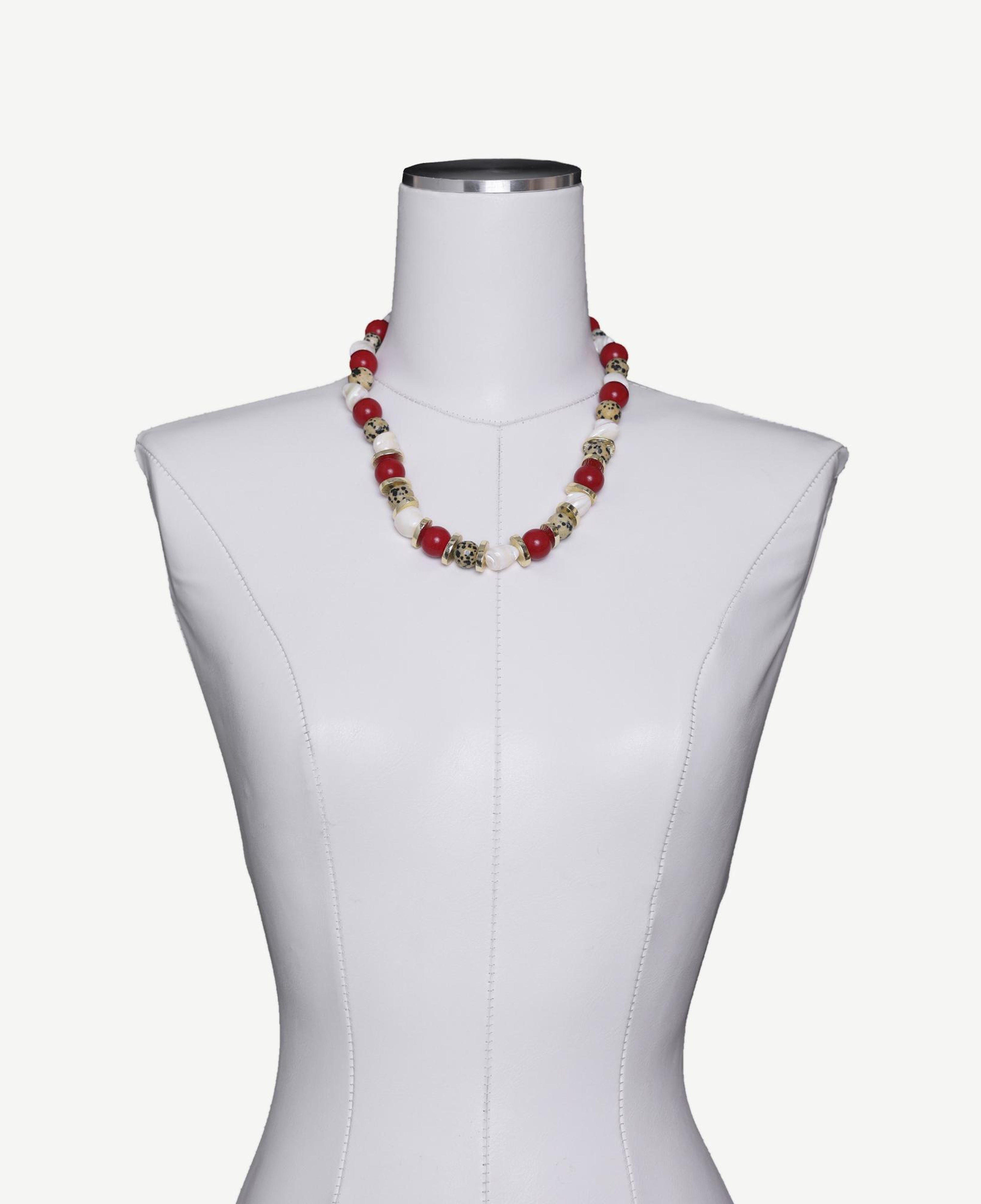 YARGICI Mercan Ve Jasper Detaylı Kolye