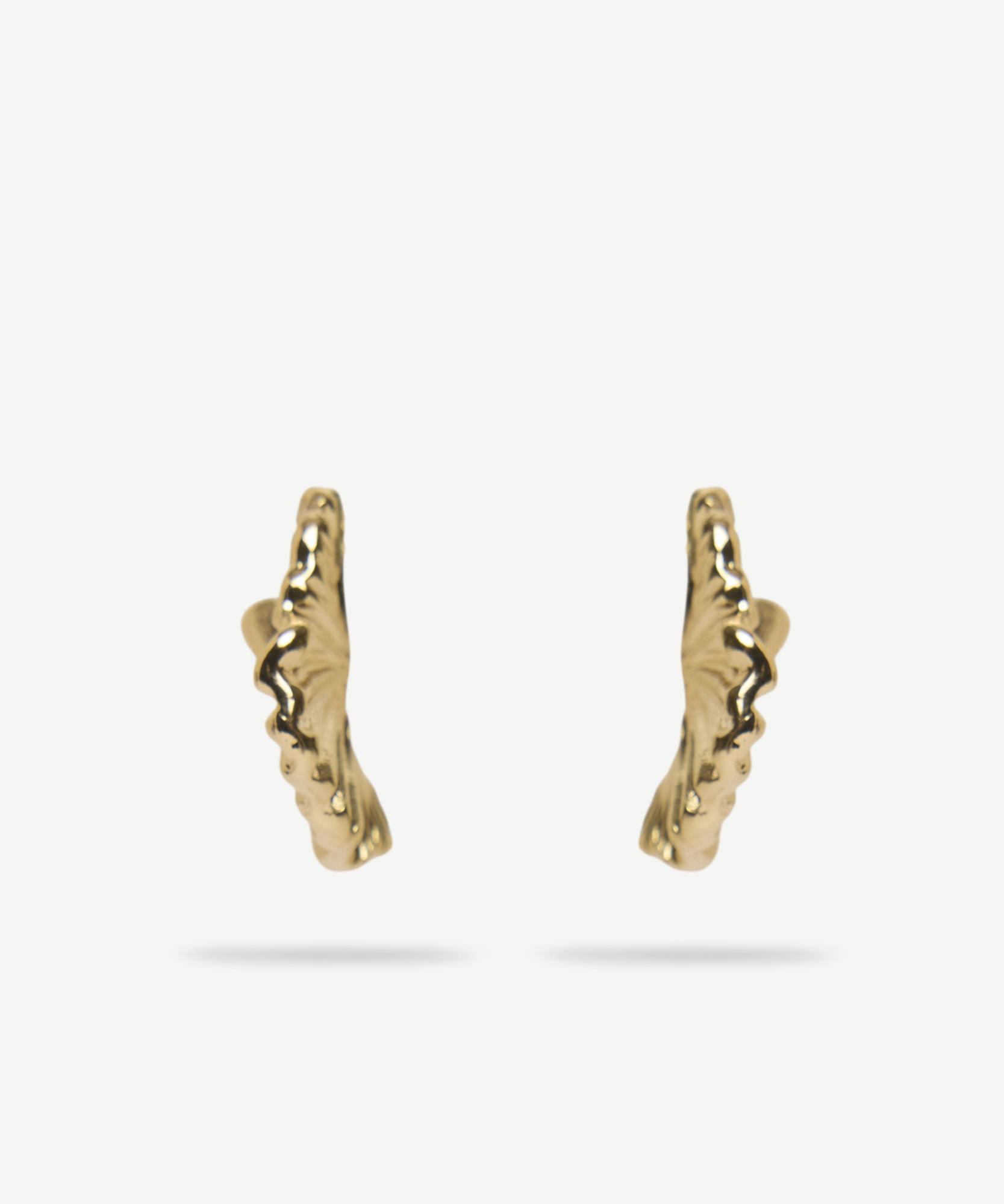 YARGICI Kabartma Dokulu Gold Küpe