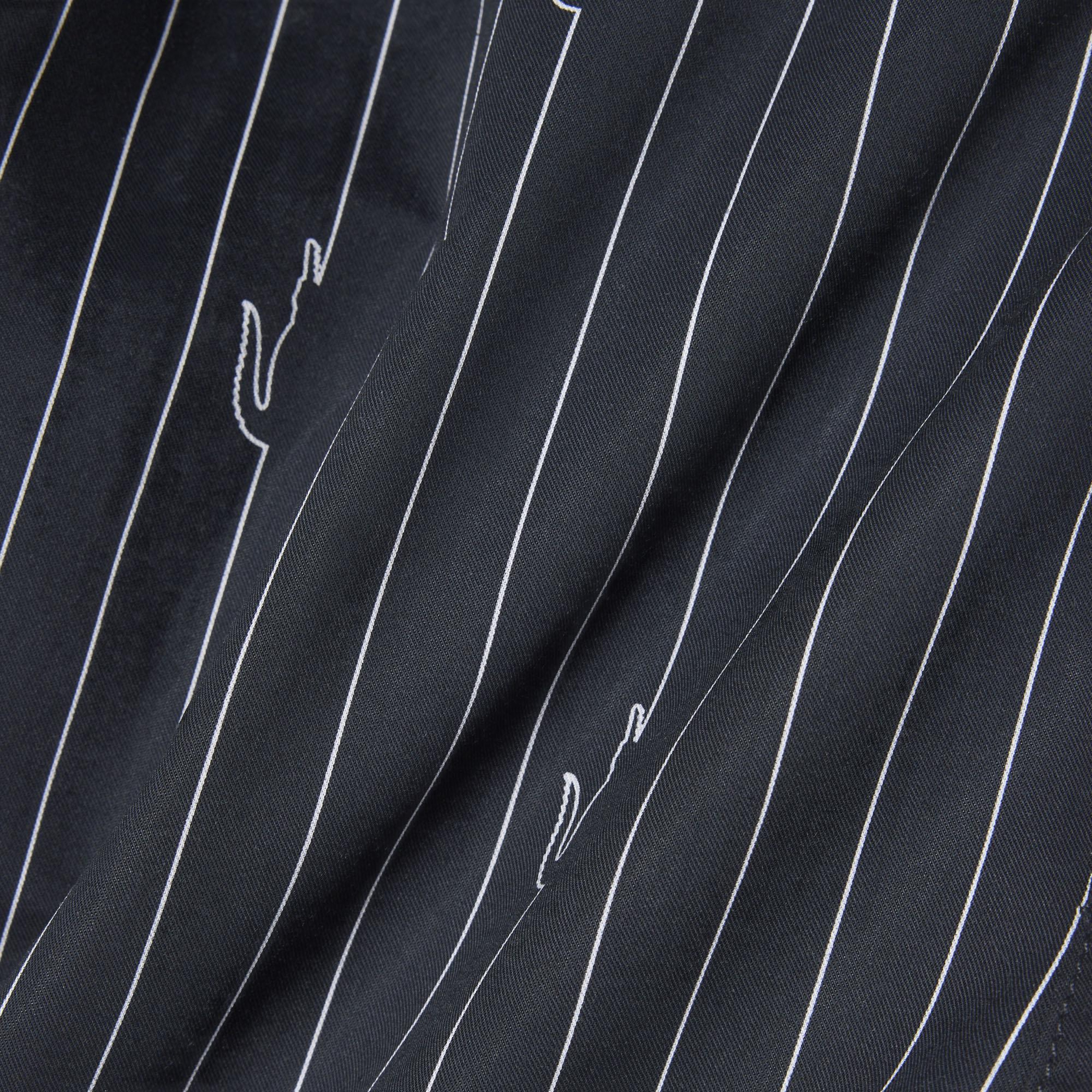 Lacoste Erkek Relaxed Fit Çizgili Siyah Şort