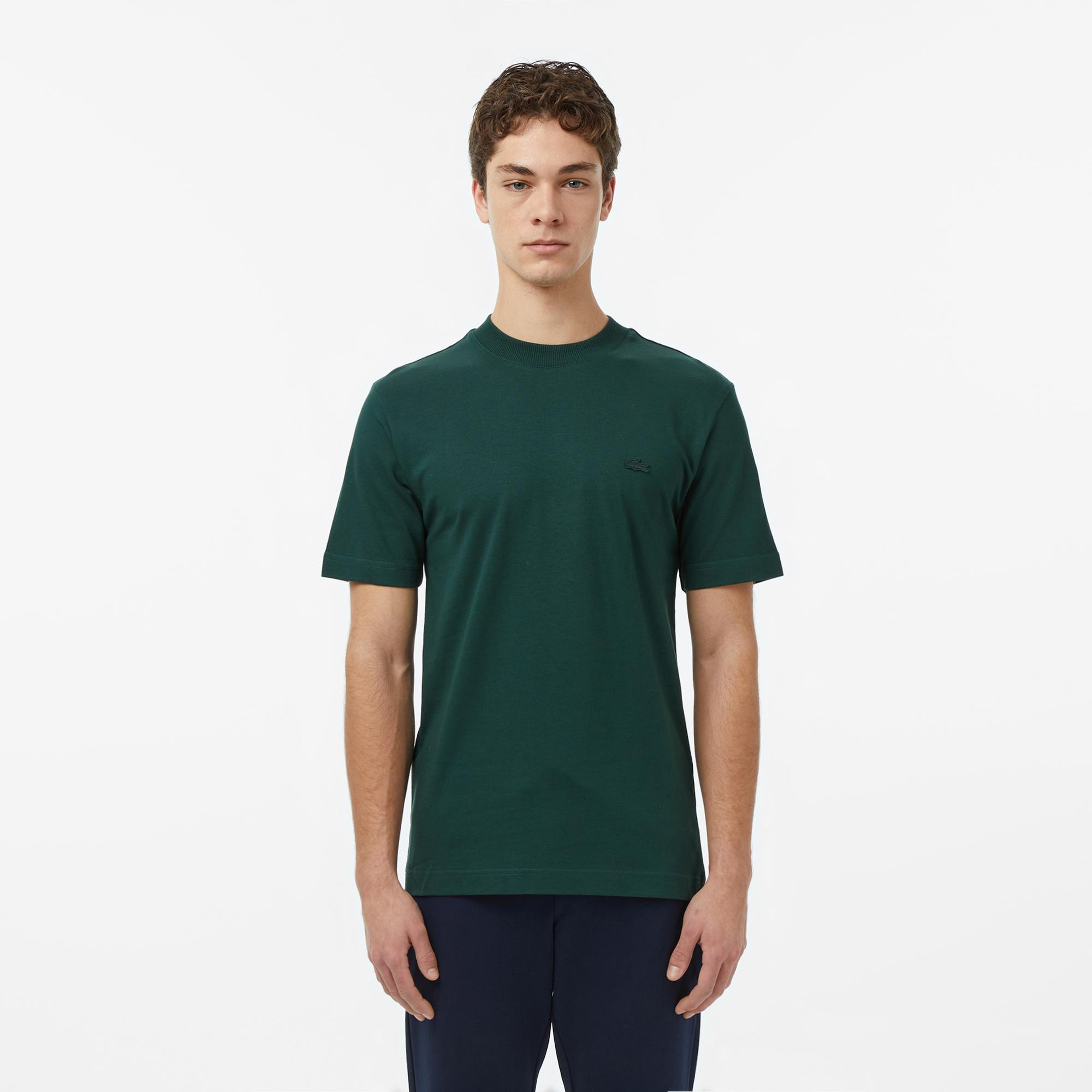 Erkek Relaxed Fit Bisiklet Yaka Yeşil T-Shirt
