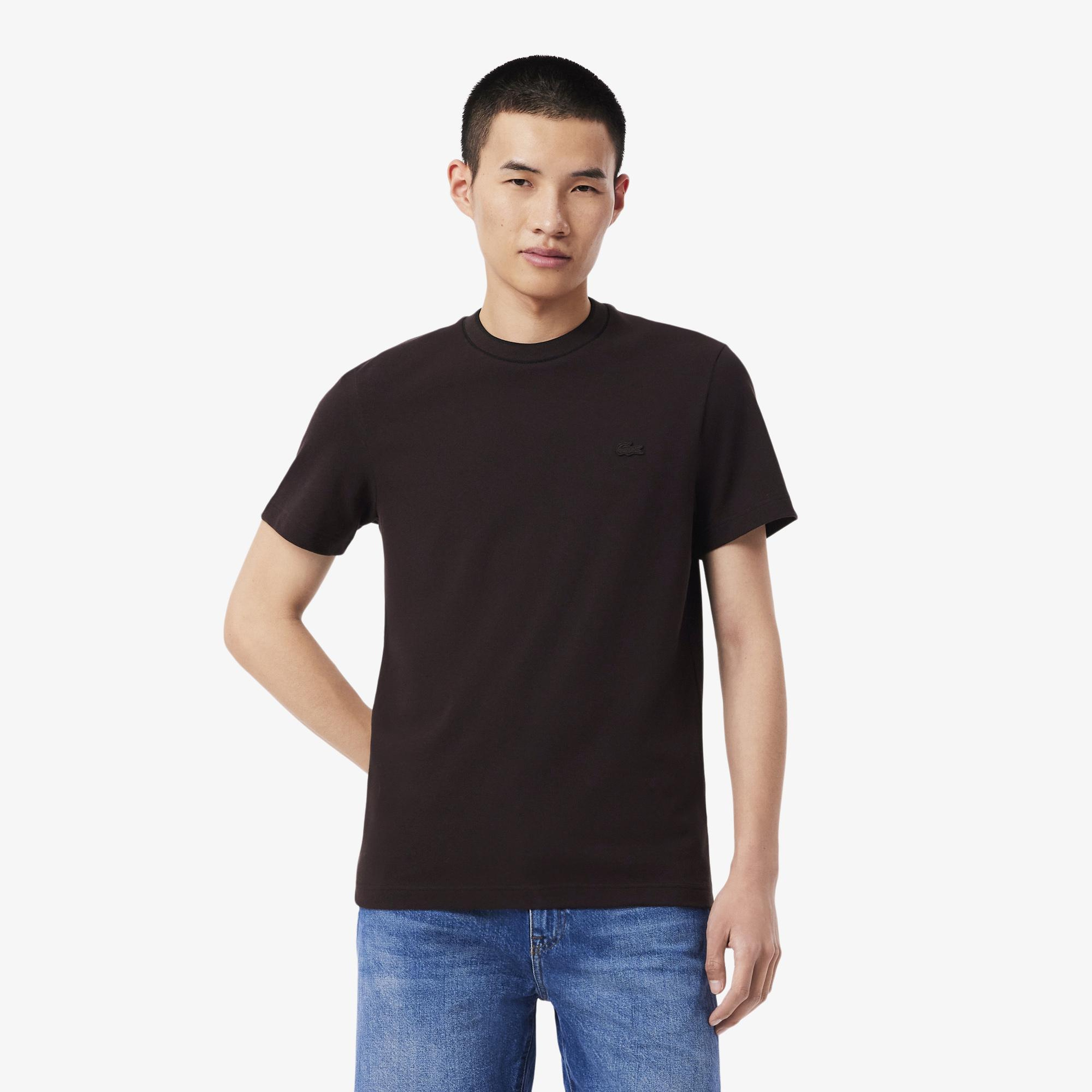 Erkek Regular Fit Bisiklet Yaka Kahverengi T-Shirt