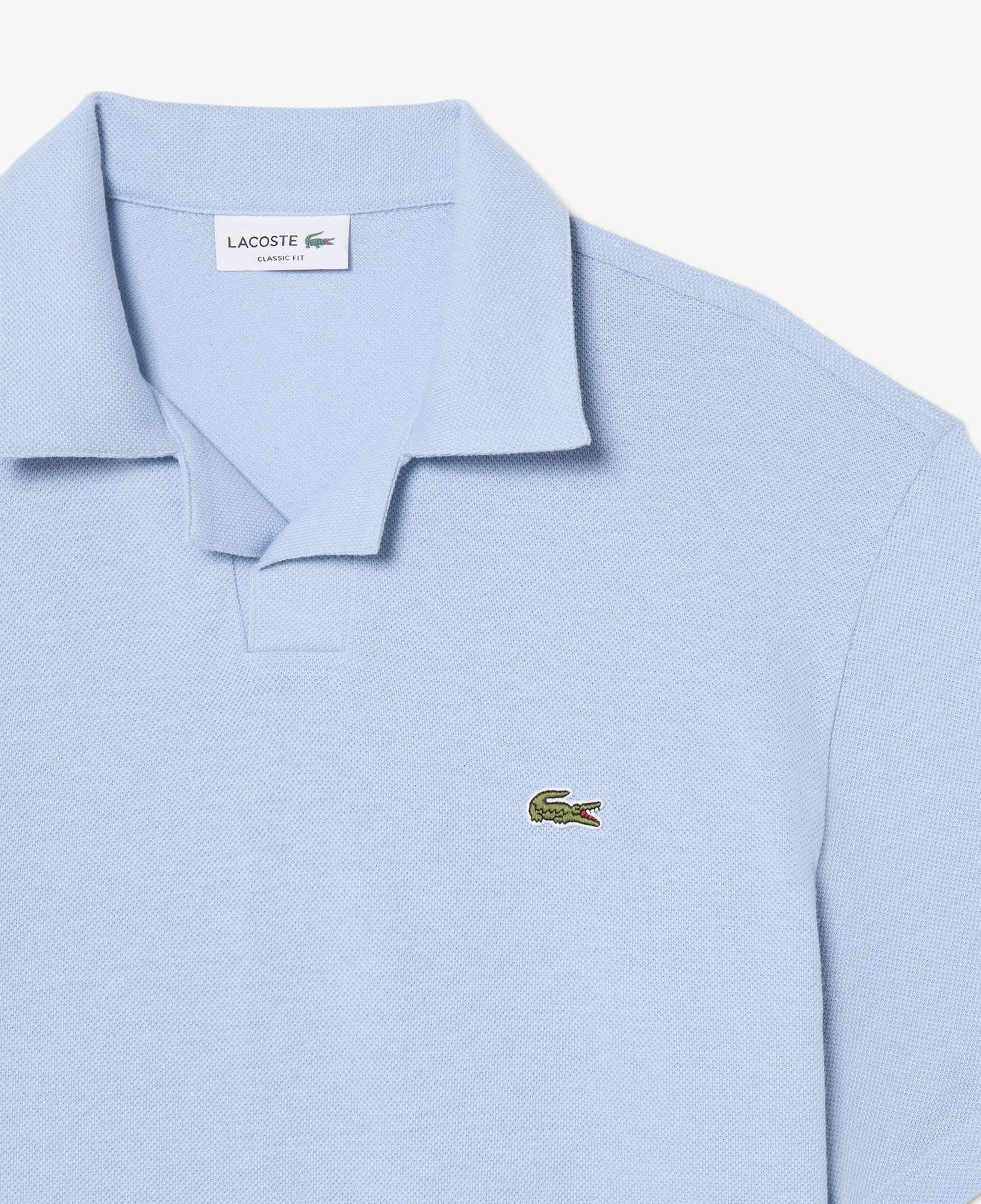 Erkek Classic Fit Keten Mavi Polo