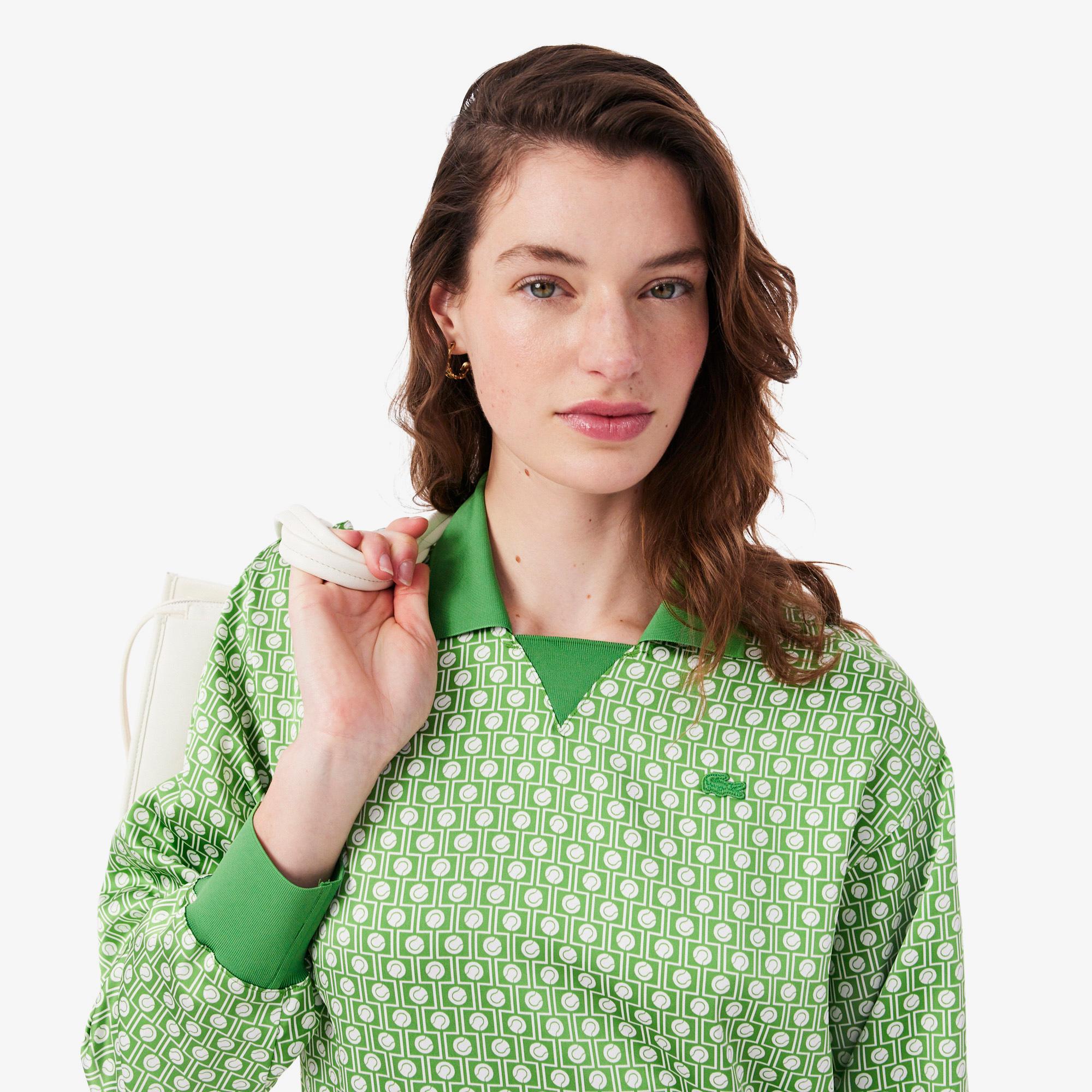 Lacoste Kadın Regular Fit Polo Yaka Yeşil Elbise