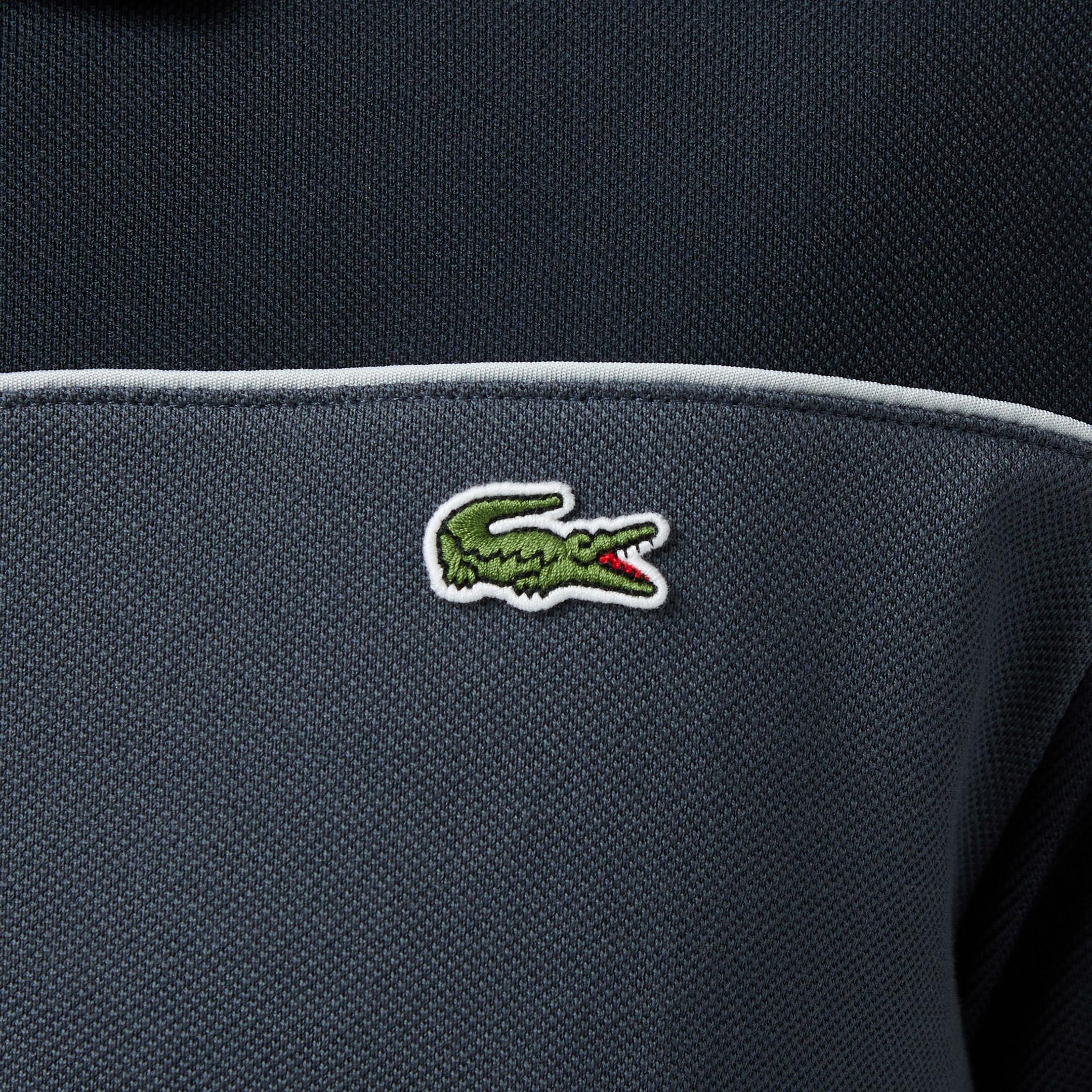 Erkek Regular Fit Renk Bloklu Koyu Gri Polo