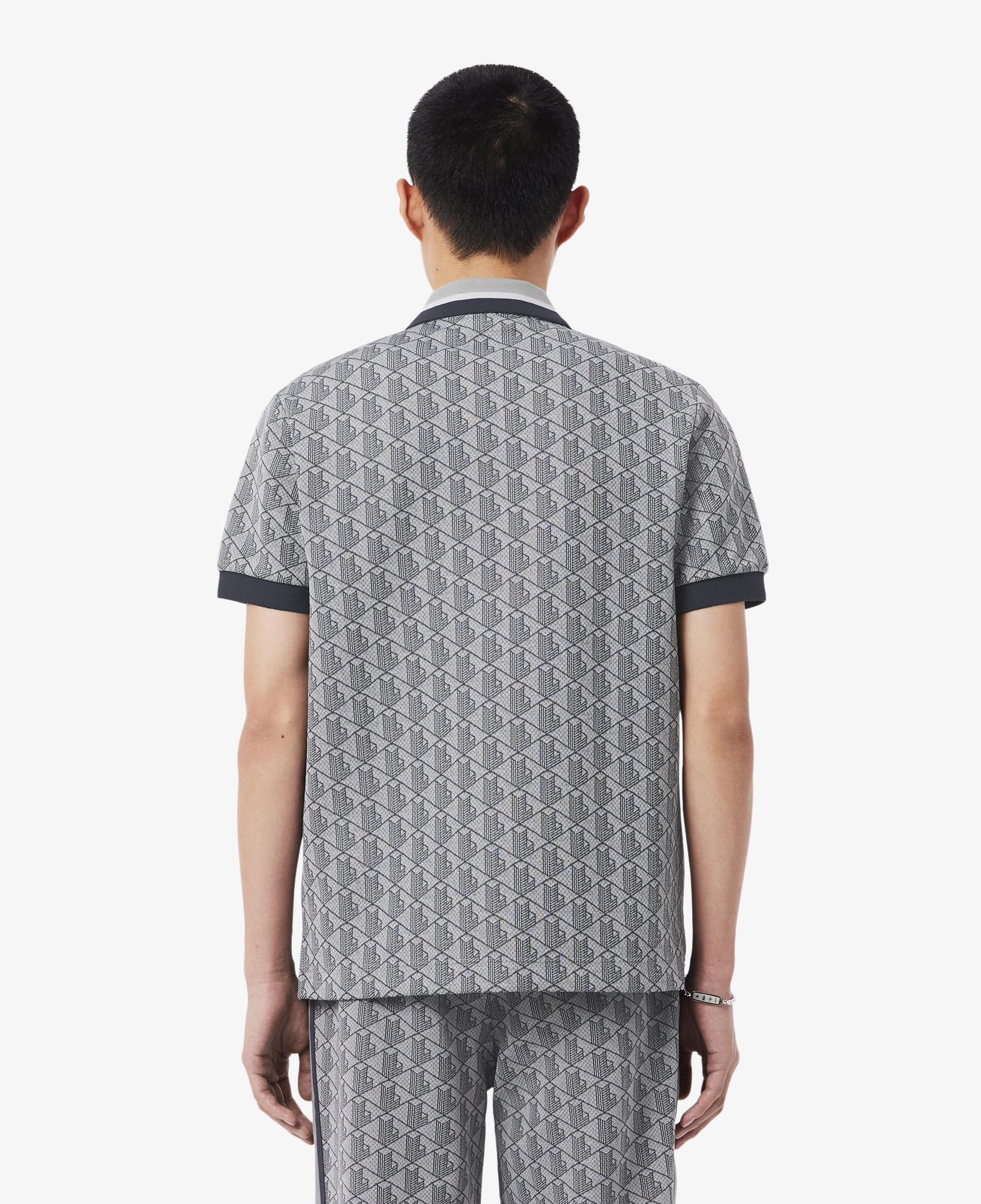 Erkek Classic Fit Monogram Gri Polo