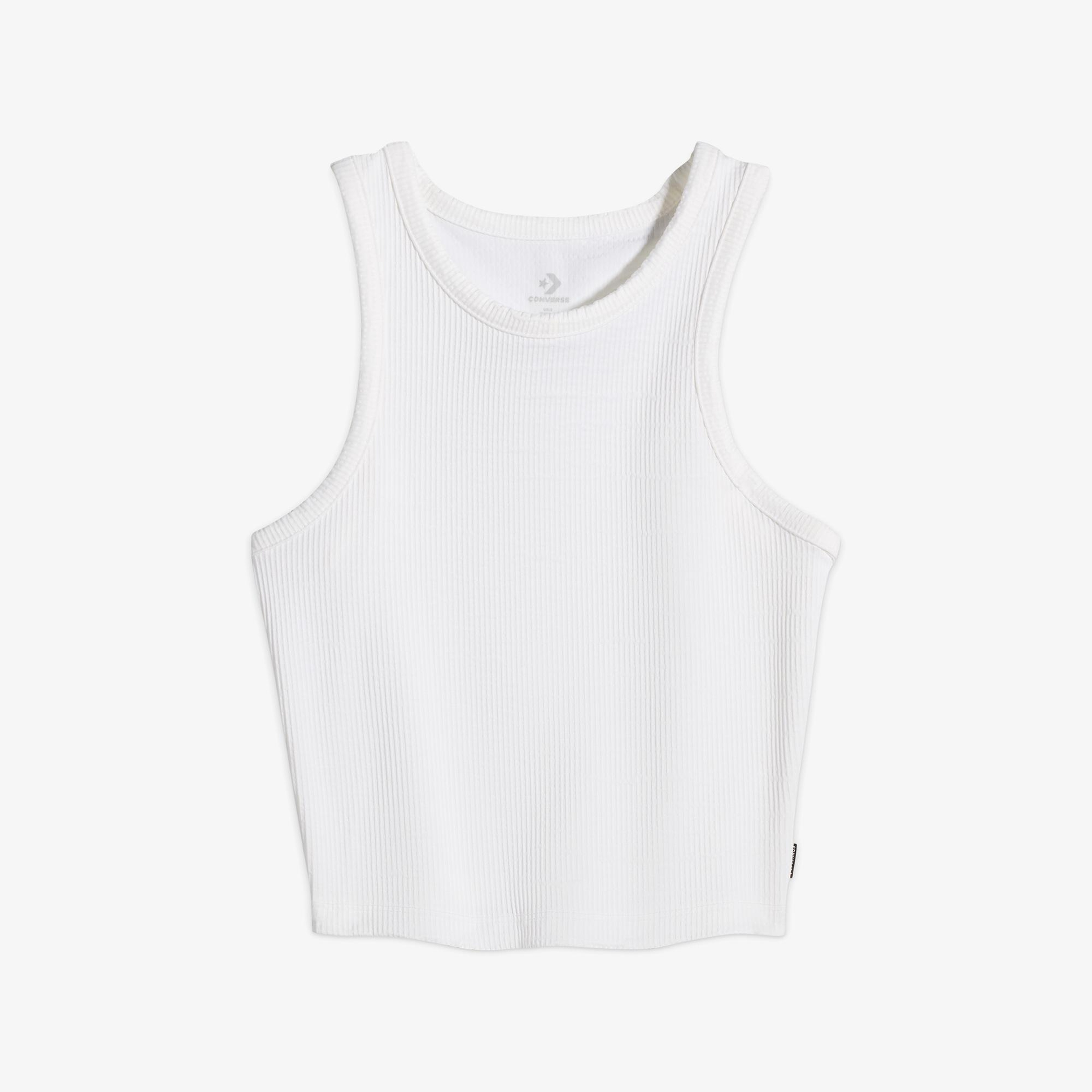 Converse Ribbed Knit Kadın Beyaz T-Shirt