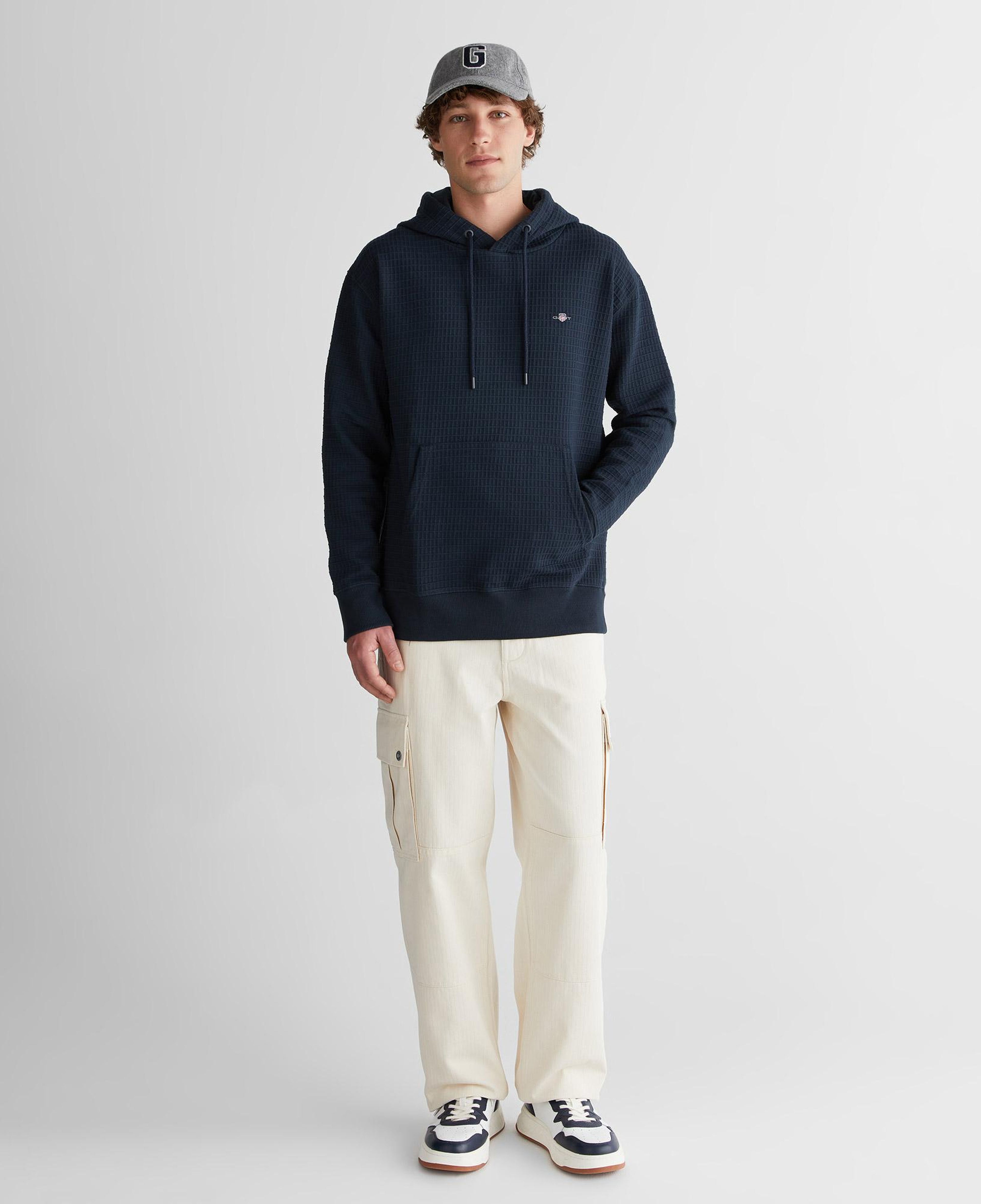 GANT Erkek Lacivert Regular Fit Kapüşonlu Sweatshirt