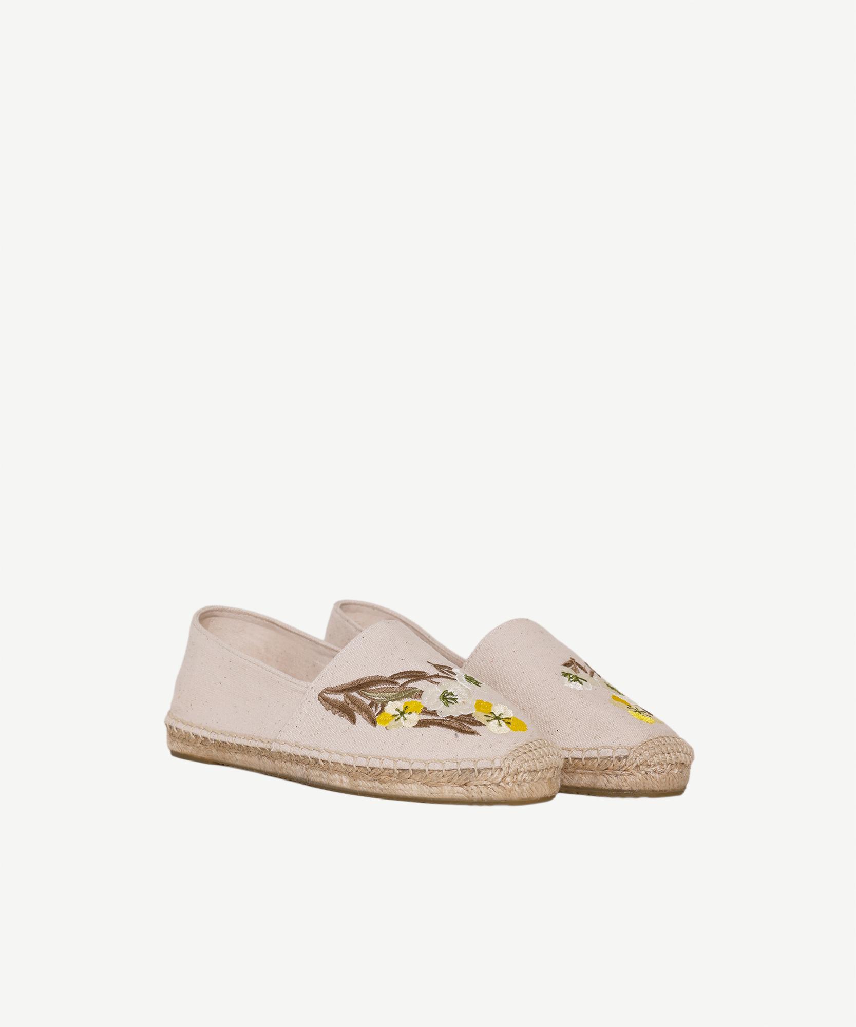 YARGICI Küçük Çiçek Desenli Nakış İşleme Espadril