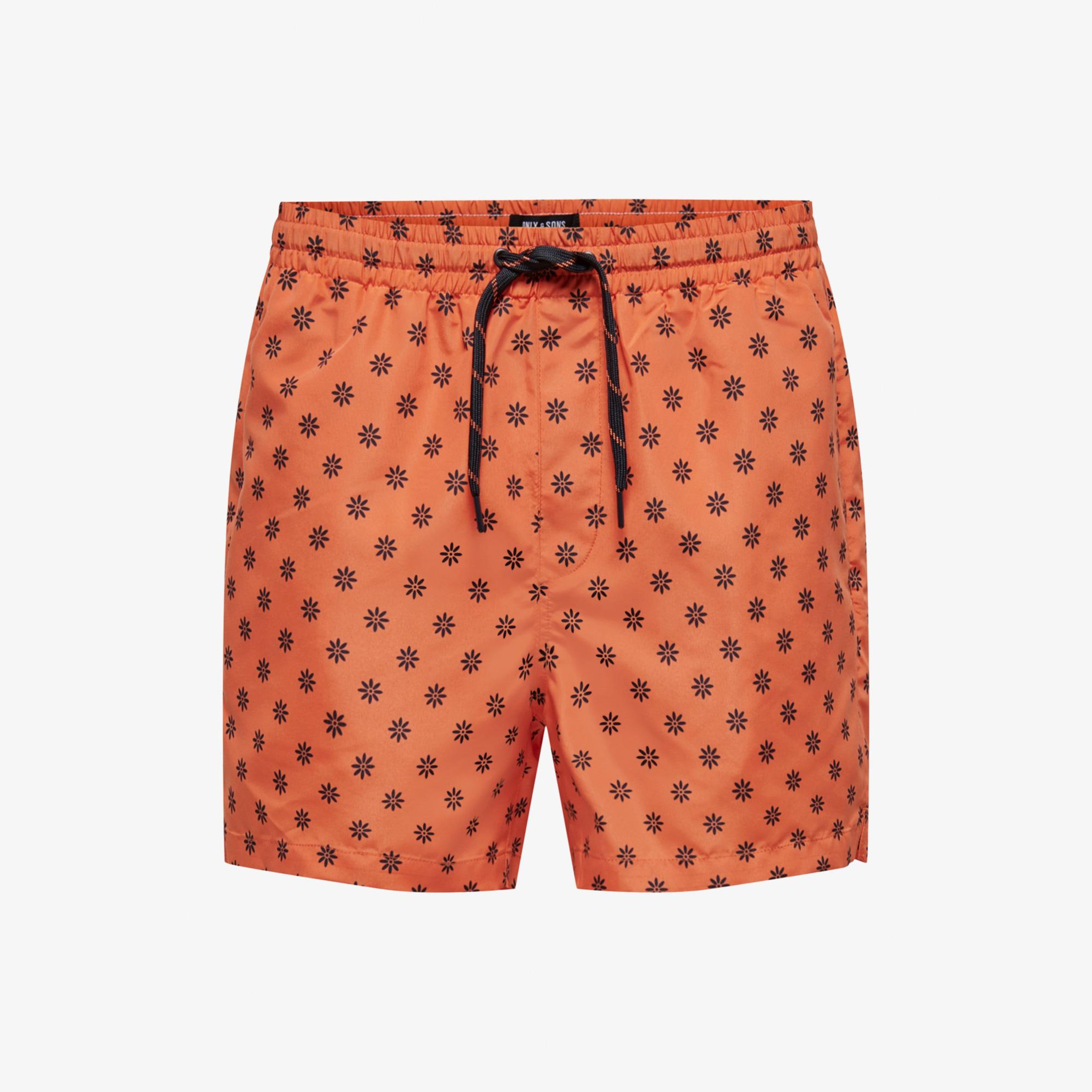 ONLY&SONS Onsted Life Swim Disty Aop Erkek Turuncu Mayo Şort