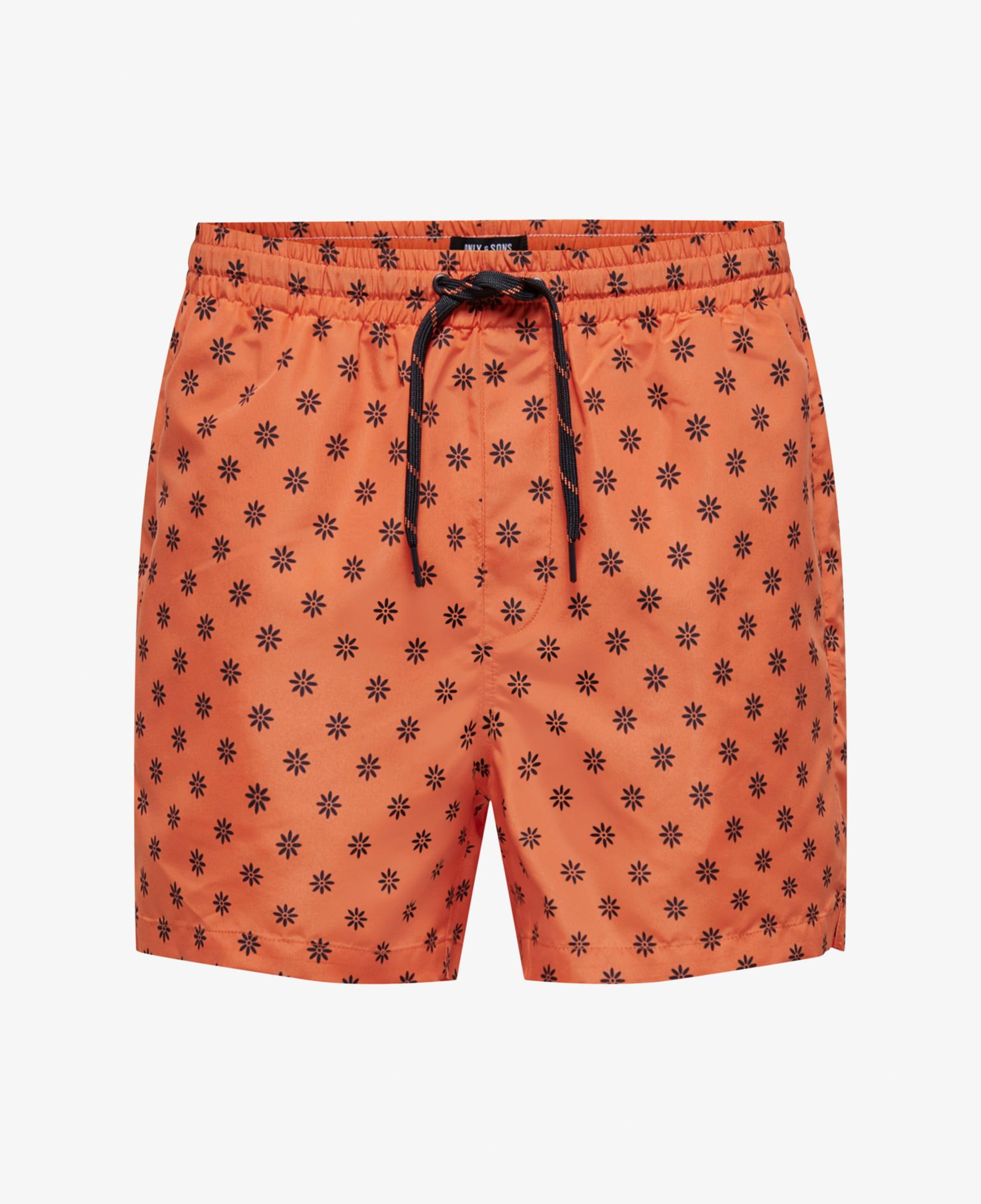 ONLY&SONS Onsted Life Swim Disty Aop Erkek Turuncu Mayo Şort