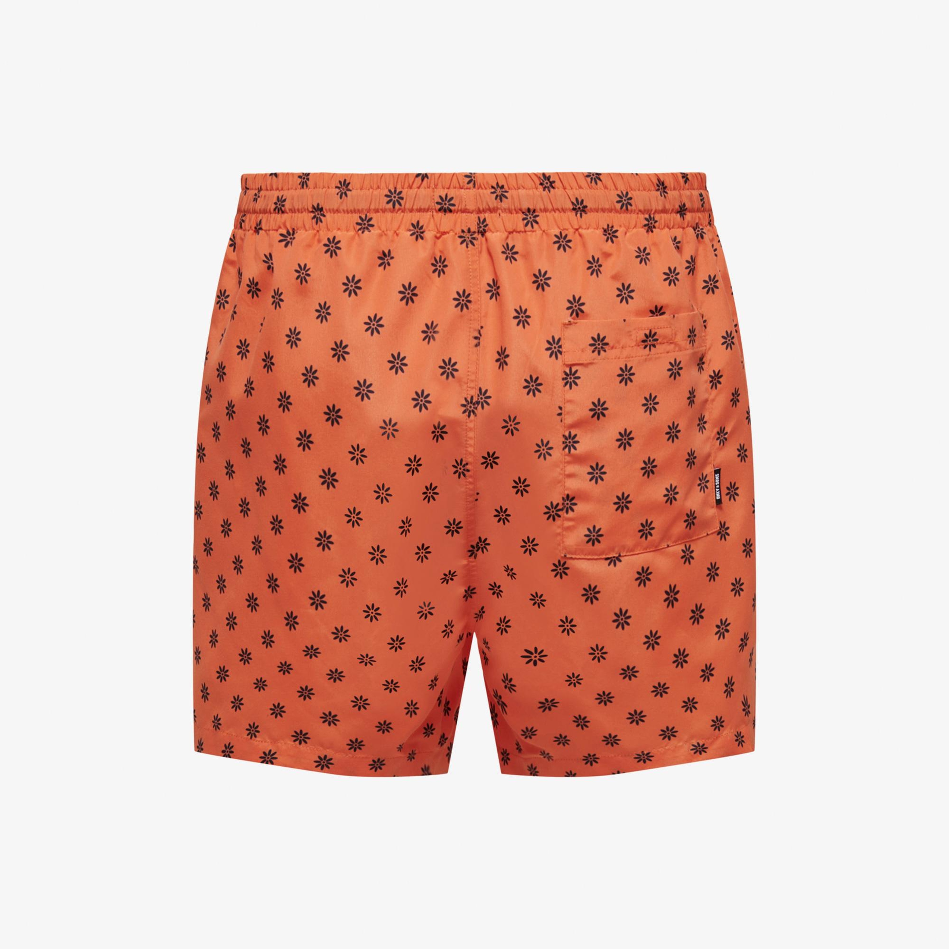 ONLY&SONS Onsted Life Swim Disty Aop Erkek Turuncu Mayo Şort