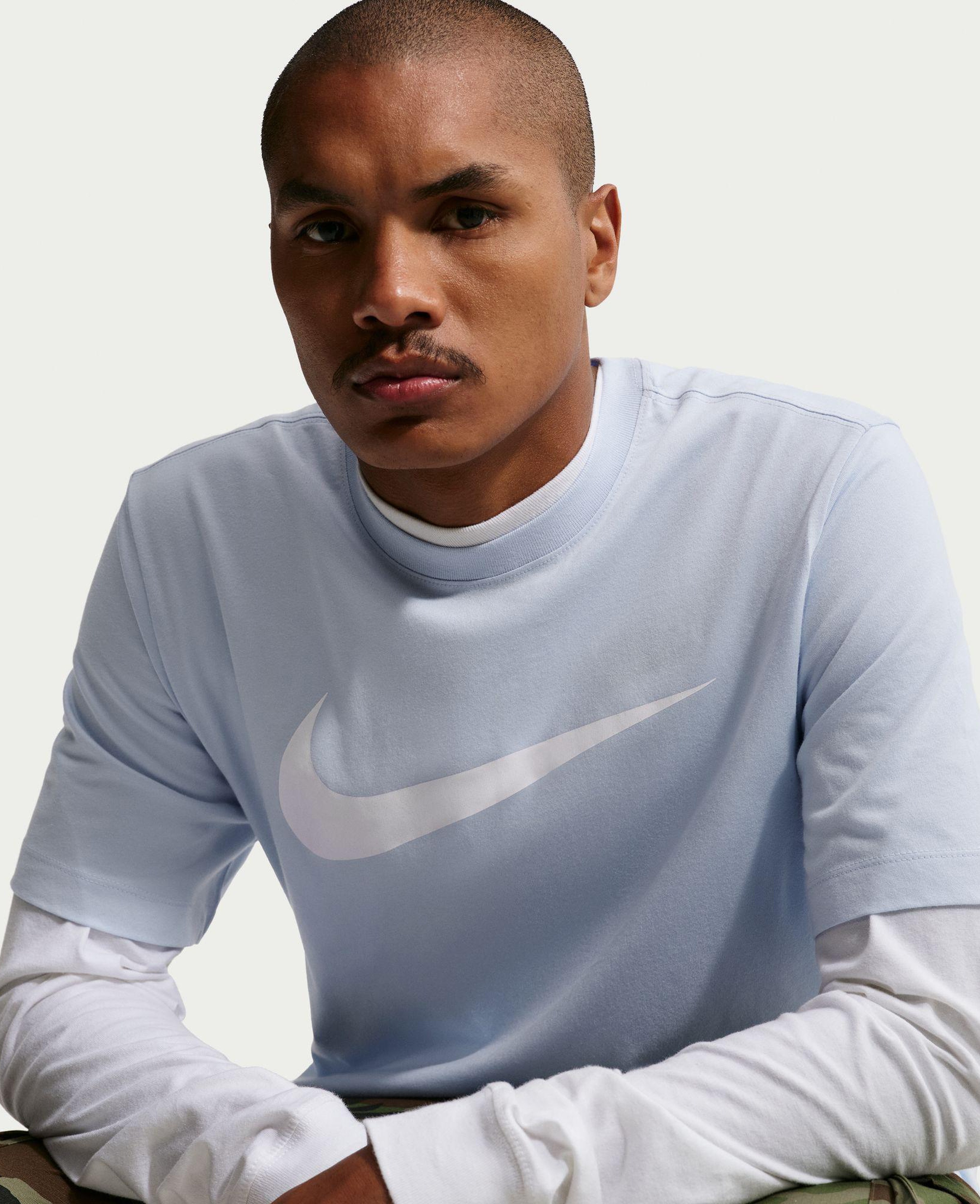 Nike Sportswear Icon Swoosh Erkek Mavi T-Shirt