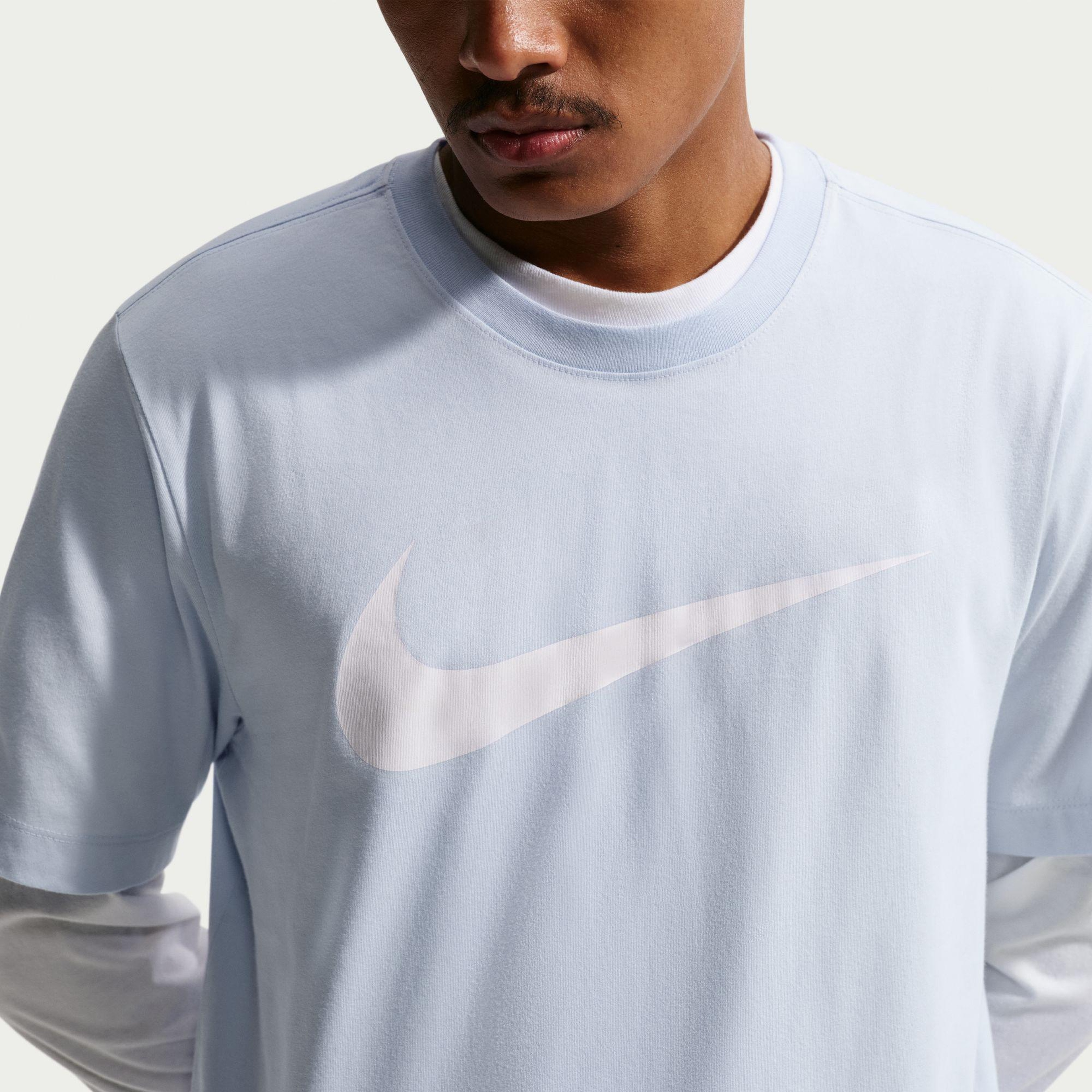 Nike Sportswear Icon Swoosh Erkek Mavi T-Shirt