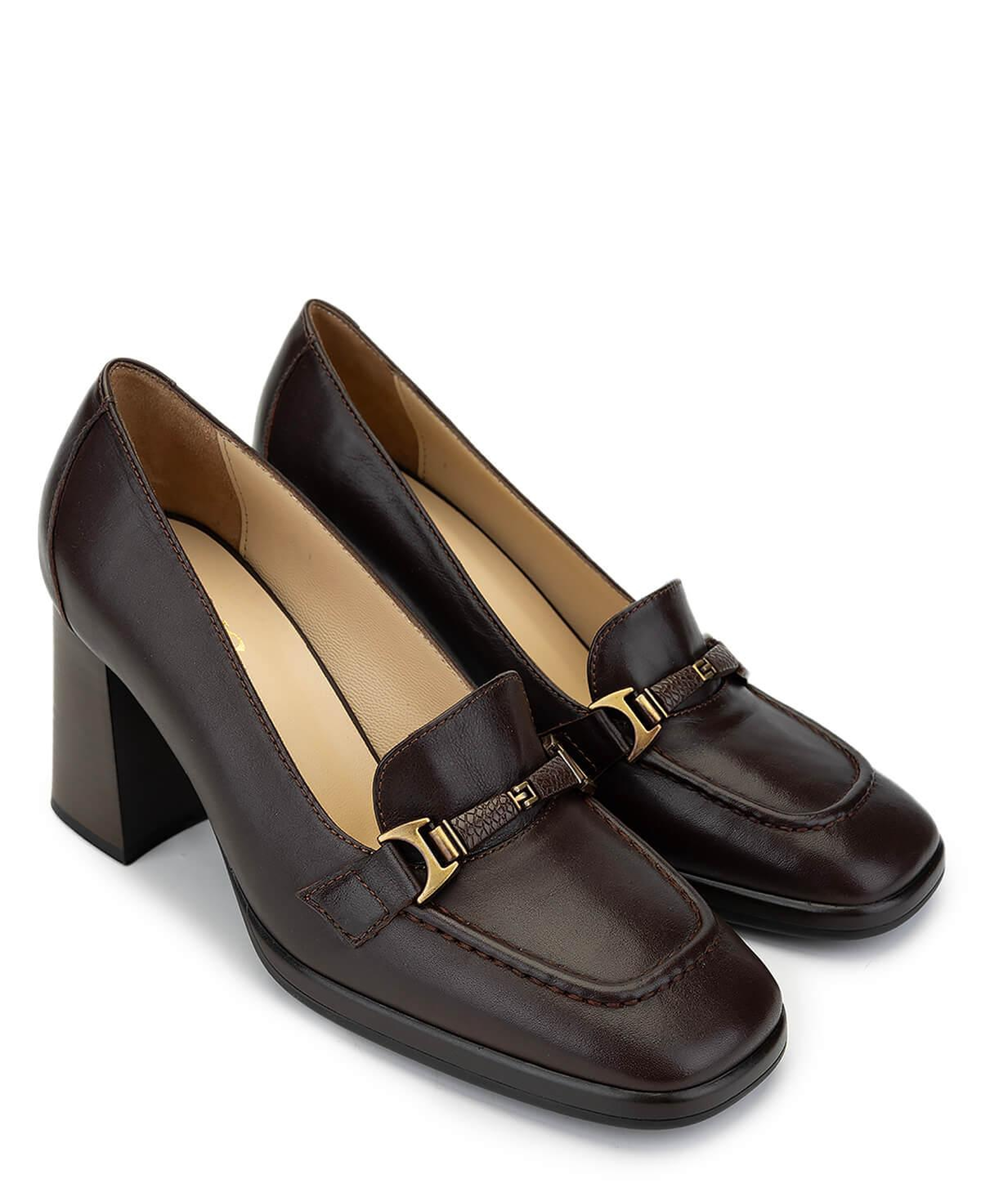 Tamer Tanca Kadın Hakiki Deri Kahverengi Topuklu Ayakkabı