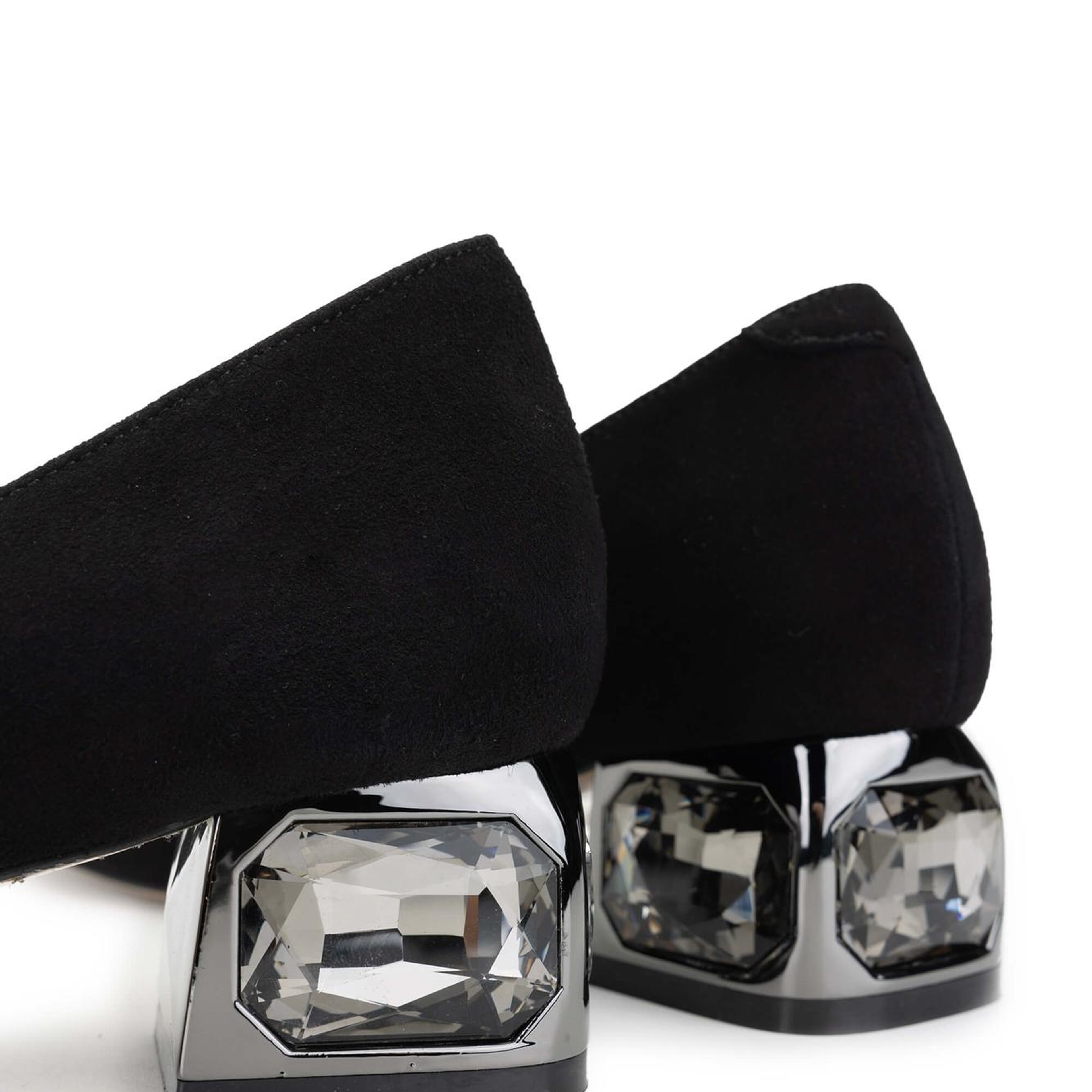 Tamer Tanca Kadın Hakiki Deri Siyah Süet Topuklu Ayakkabı