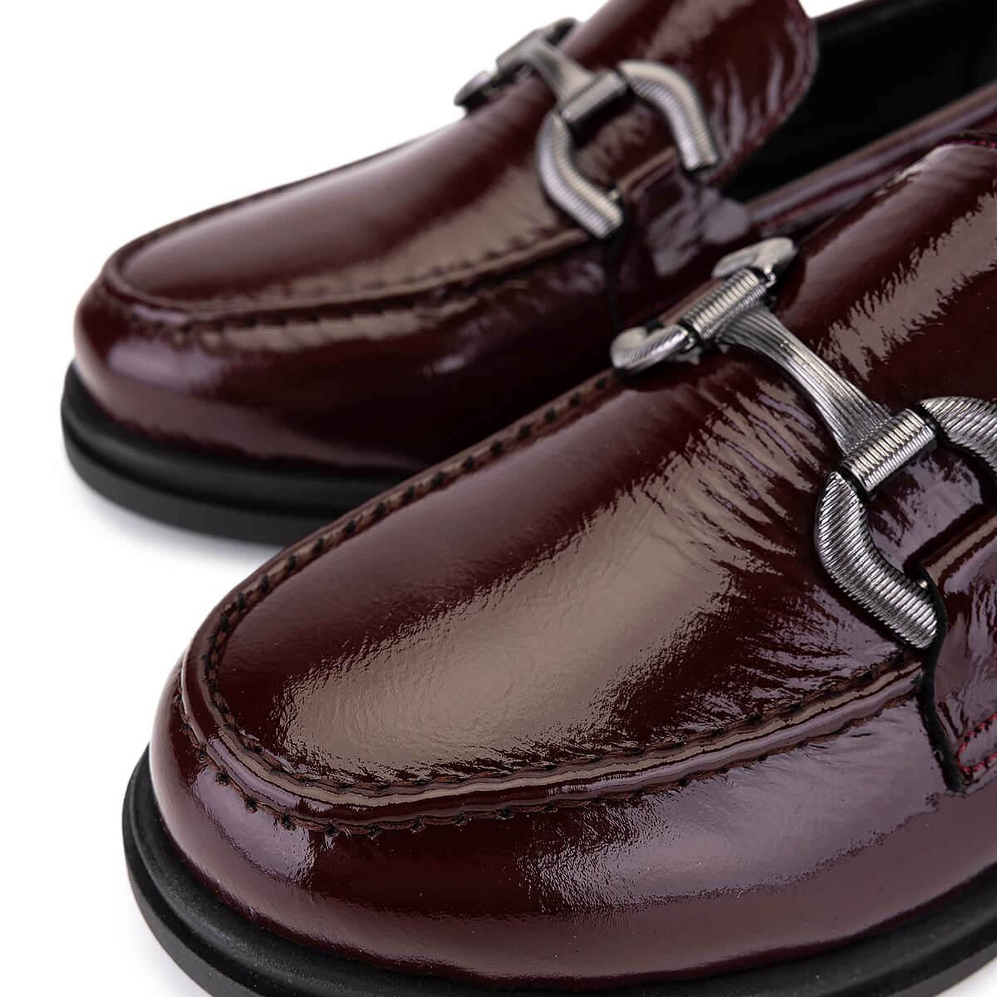Tamer Tanca Kadın Hakiki Deri Bordo Loafer Ayakkabı