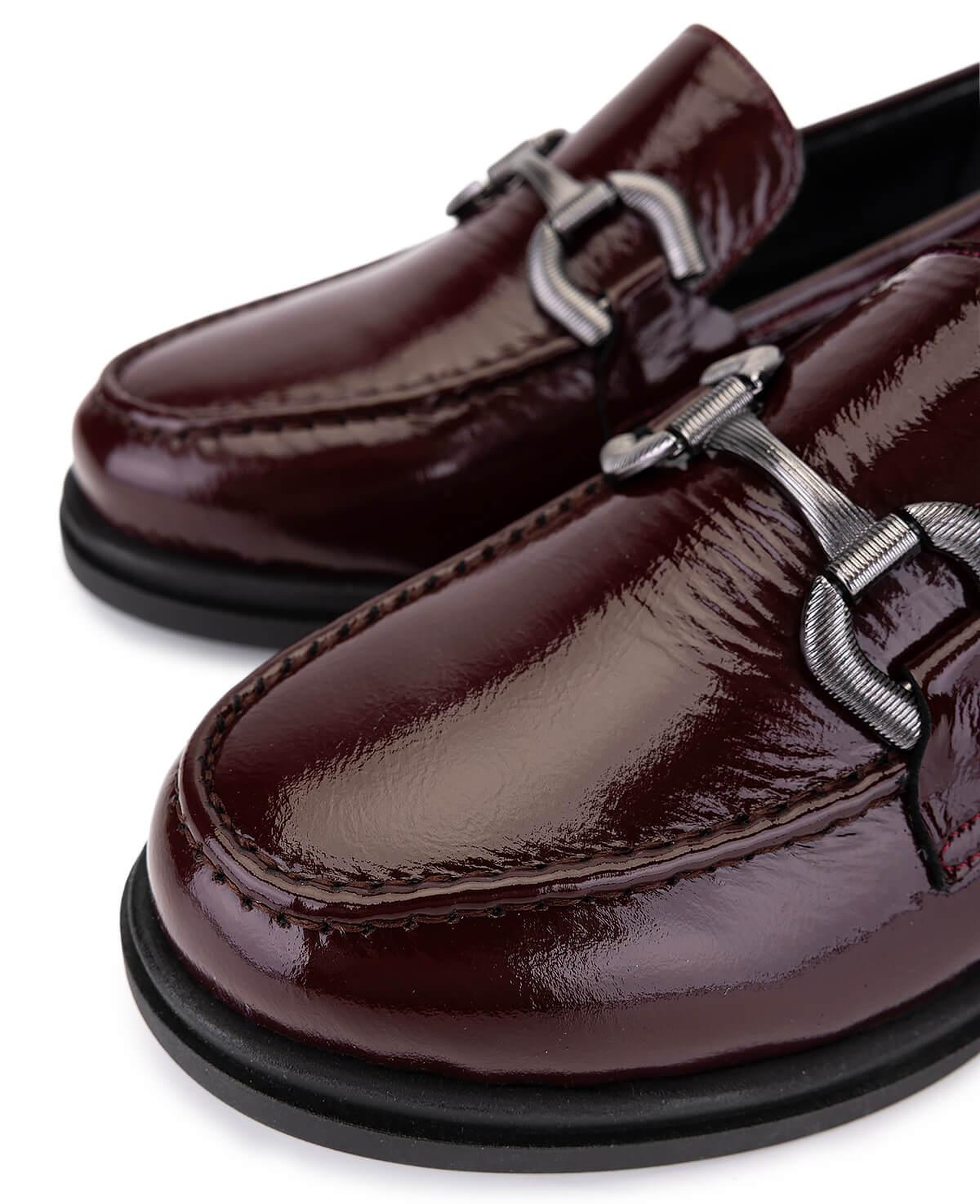 Tamer Tanca Kadın Hakiki Deri Bordo Loafer Ayakkabı