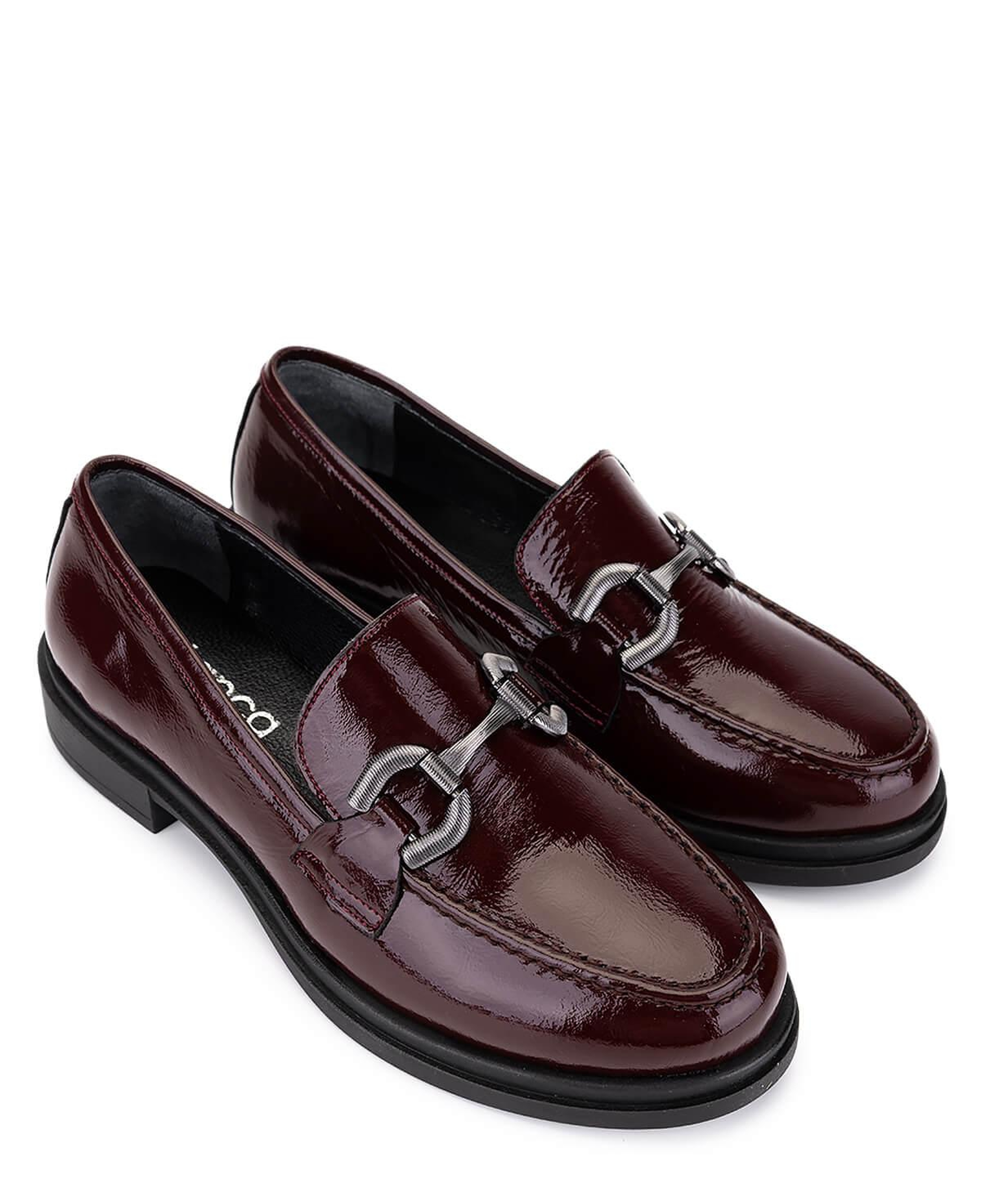 Tamer Tanca Kadın Hakiki Deri Bordo Loafer Ayakkabı