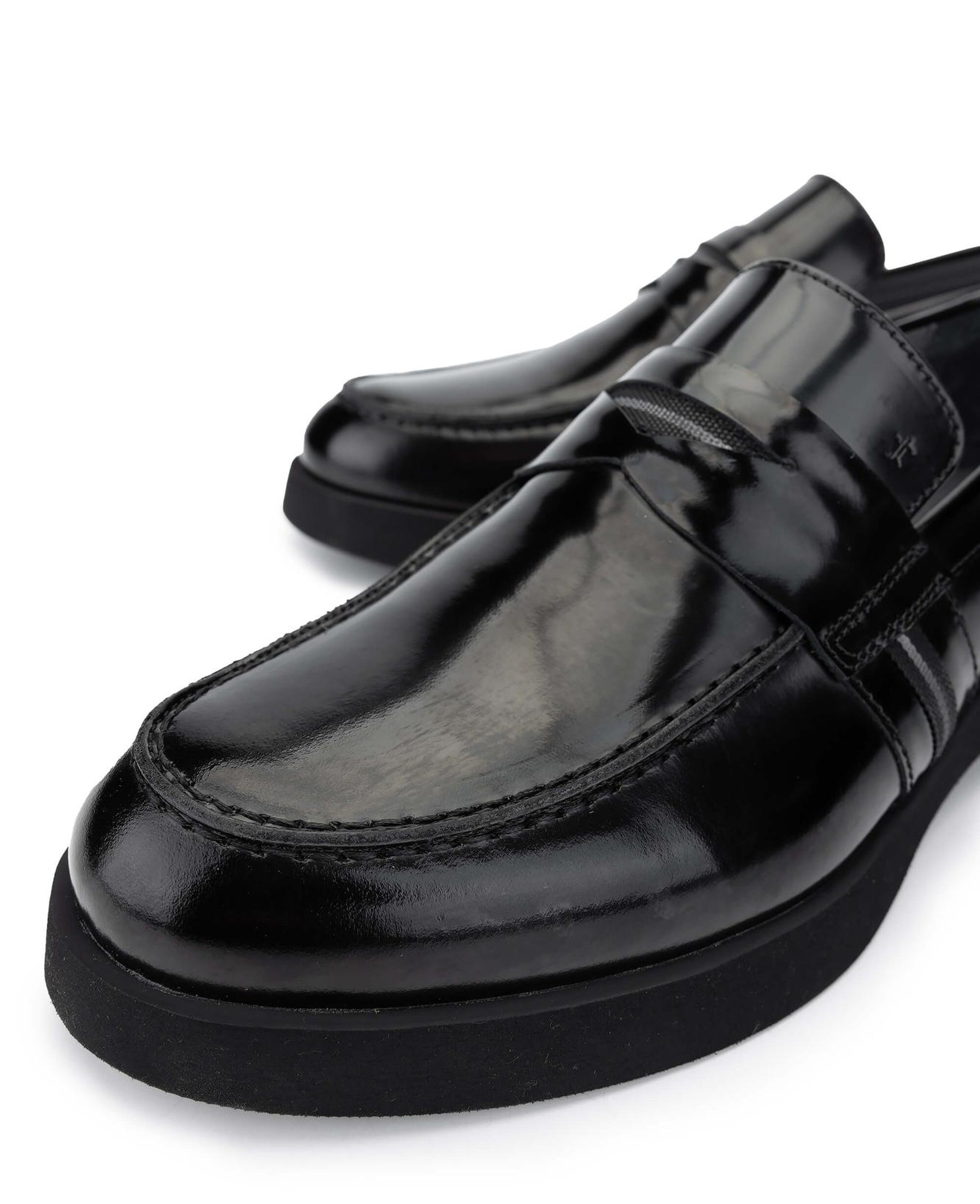 Tamer Tanca Erkek Hakiki Deri Siyah Açma Loafer Ayakkabı