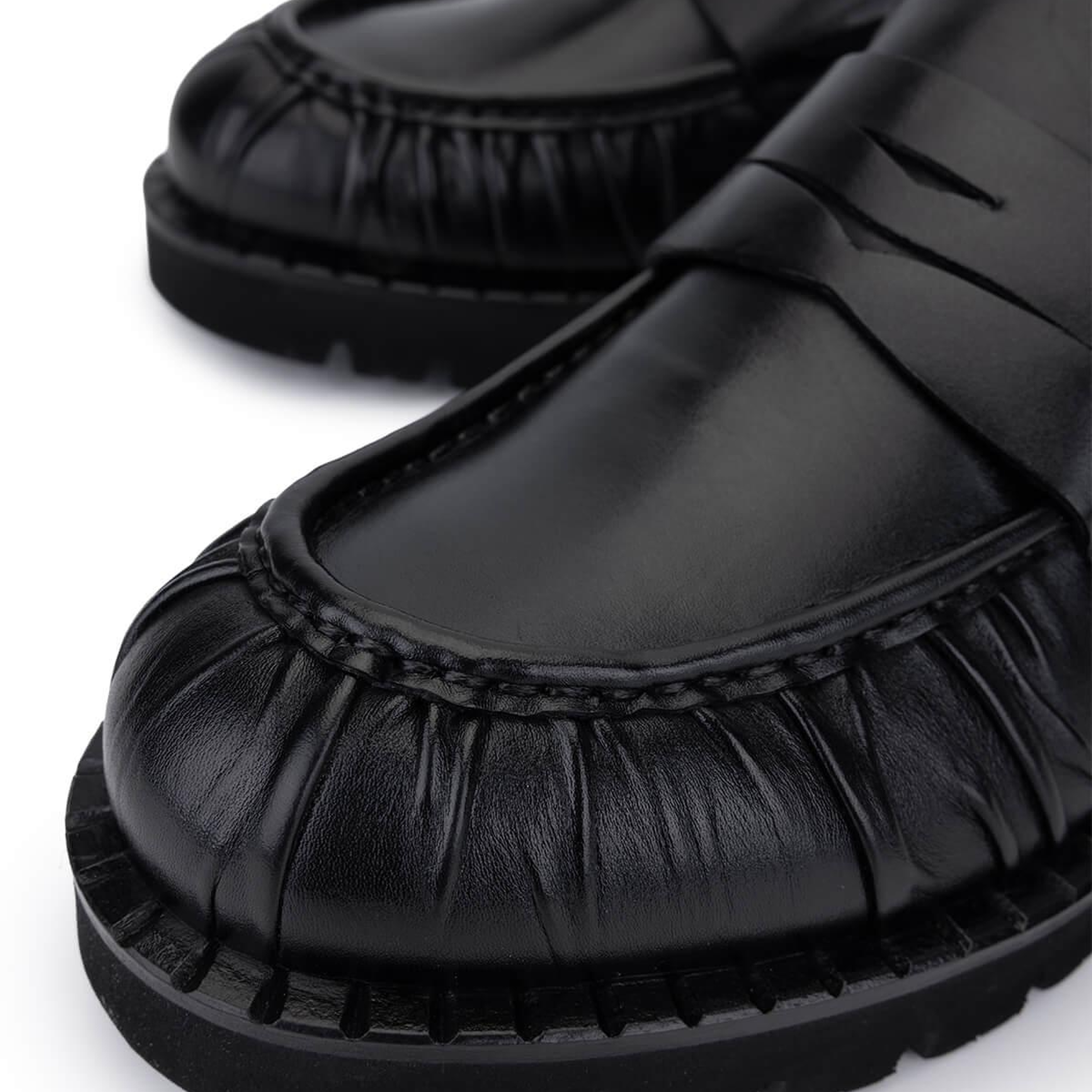 Tamer Tanca Erkek Hakiki Deri Siyah Deri Loafer Ayakkabı