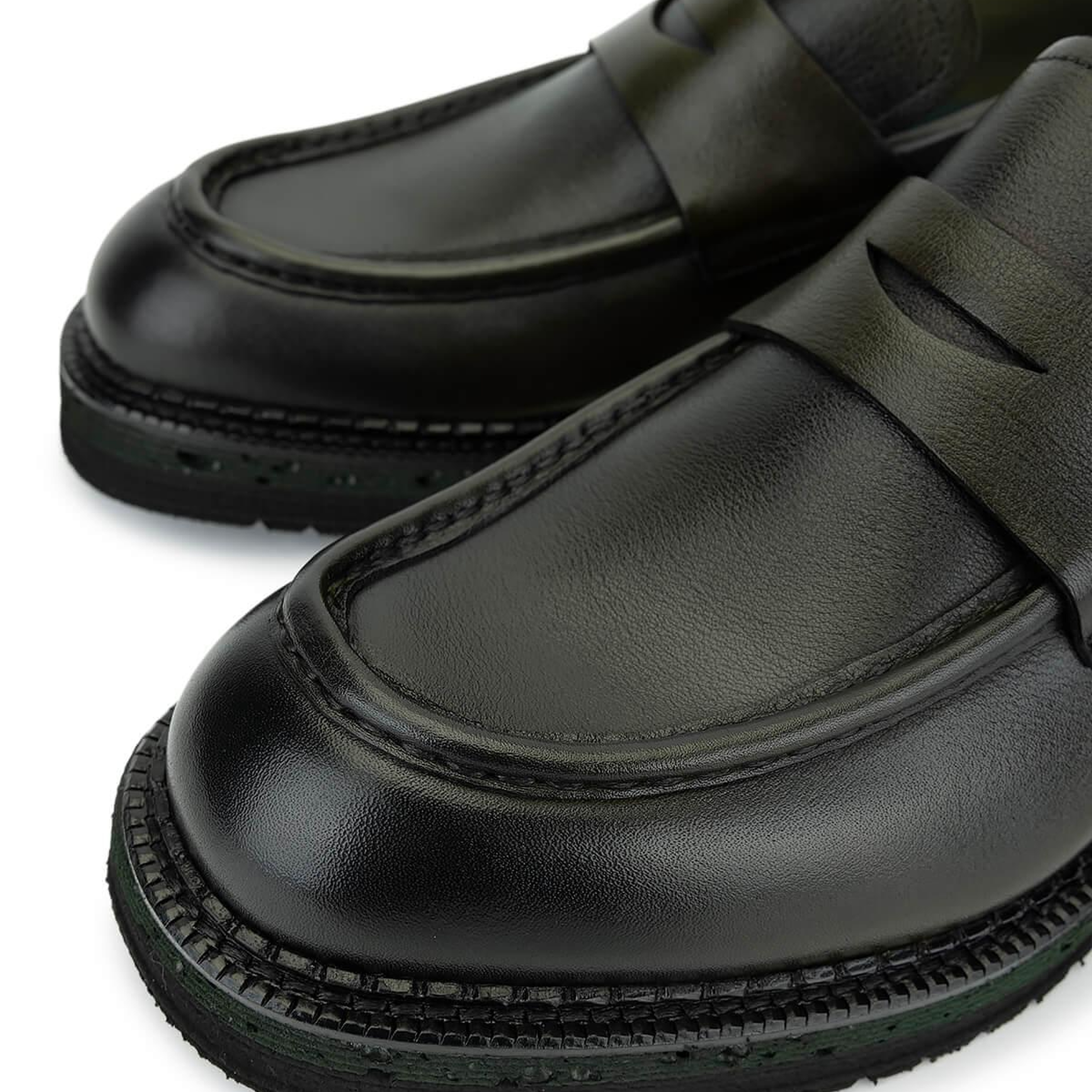 Tamer Tanca Erkek Hakiki Deri Yeşil Loafer Ayakkabı