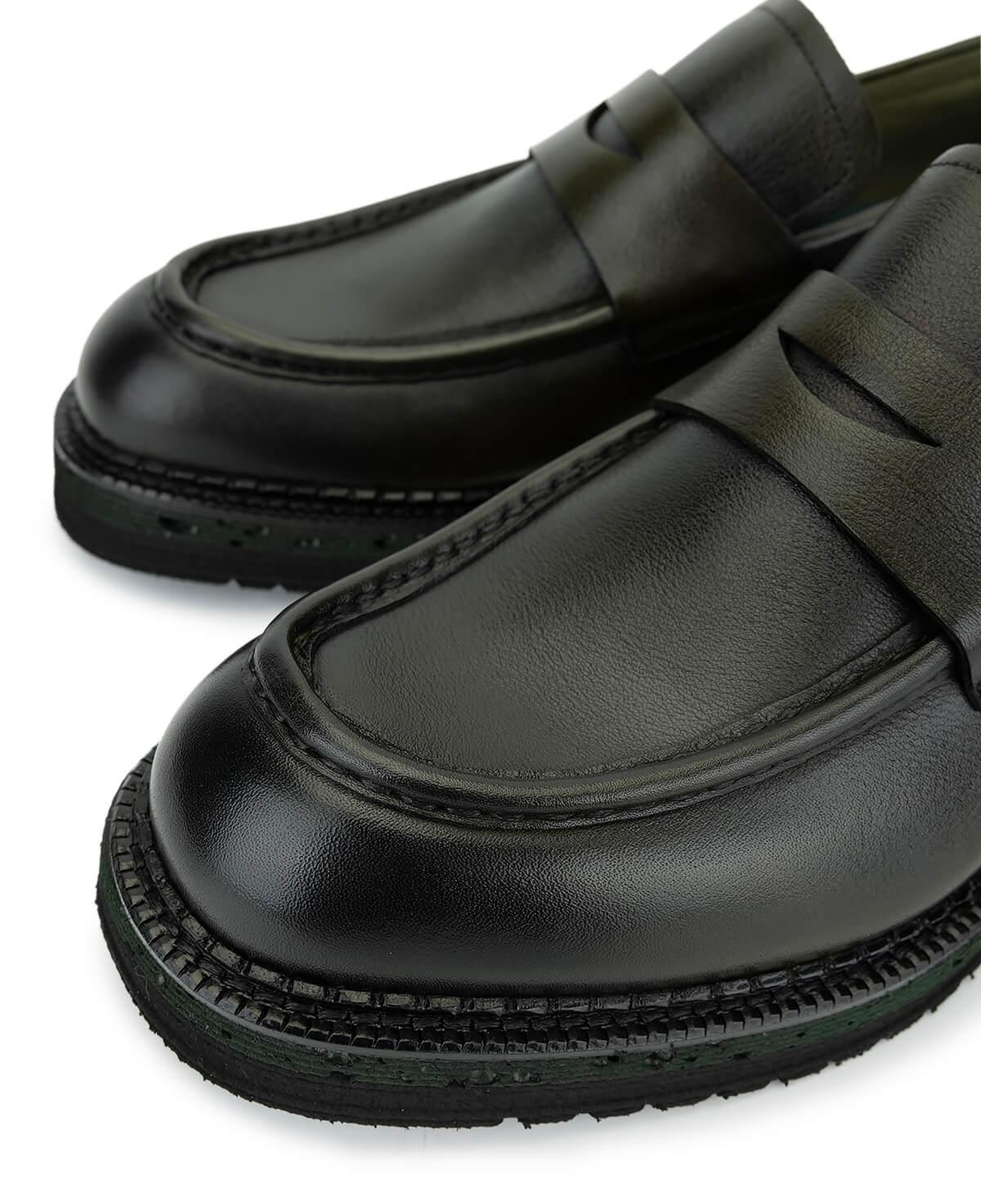 Tamer Tanca Erkek Hakiki Deri Yeşil Loafer Ayakkabı