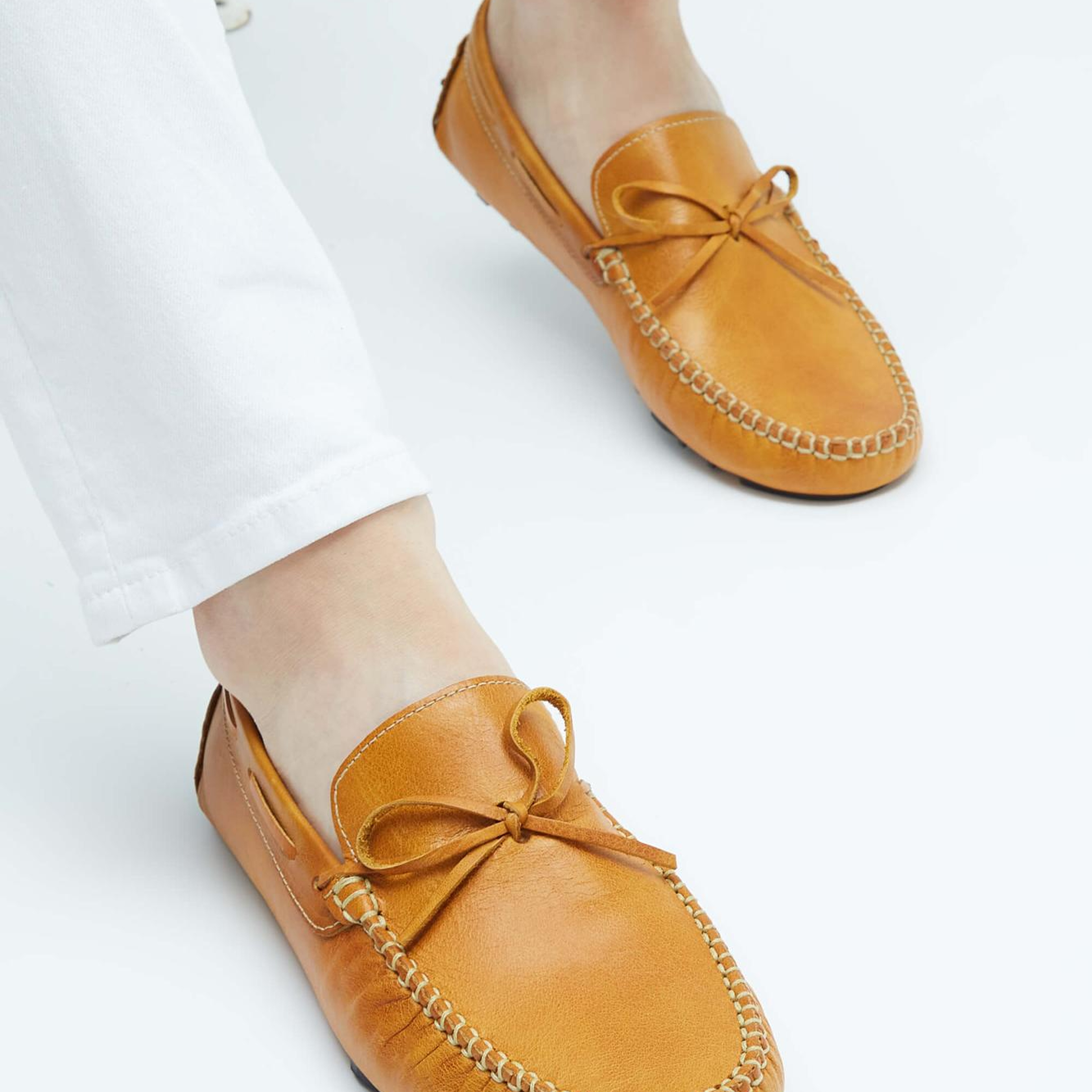 Tamer Tanca Erkek Hakiki Deri Sarı Loafer Ayakkabı