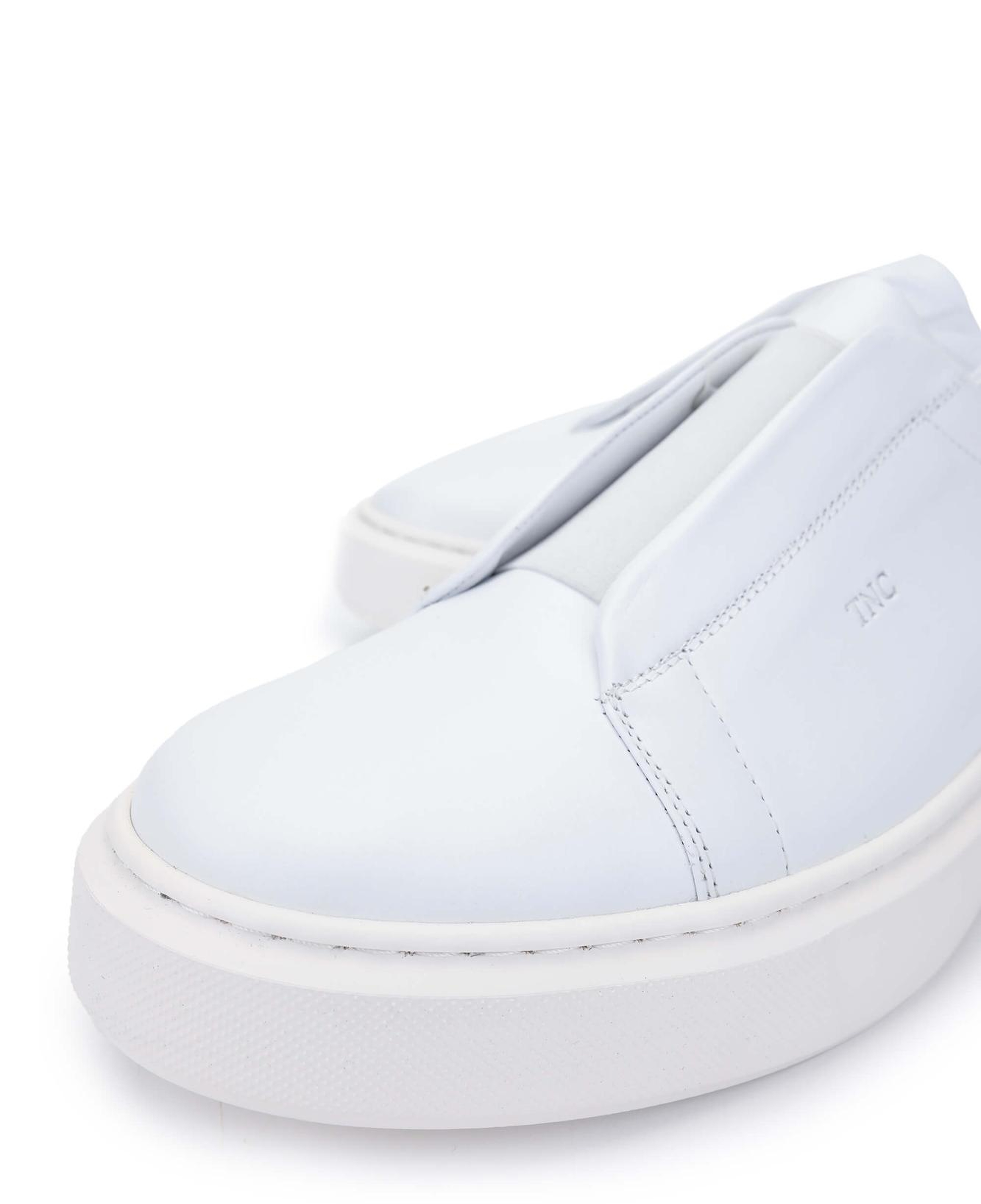 Tamer Tanca Erkek Hakiki Deri Beyaz Loafer Ayakkabı