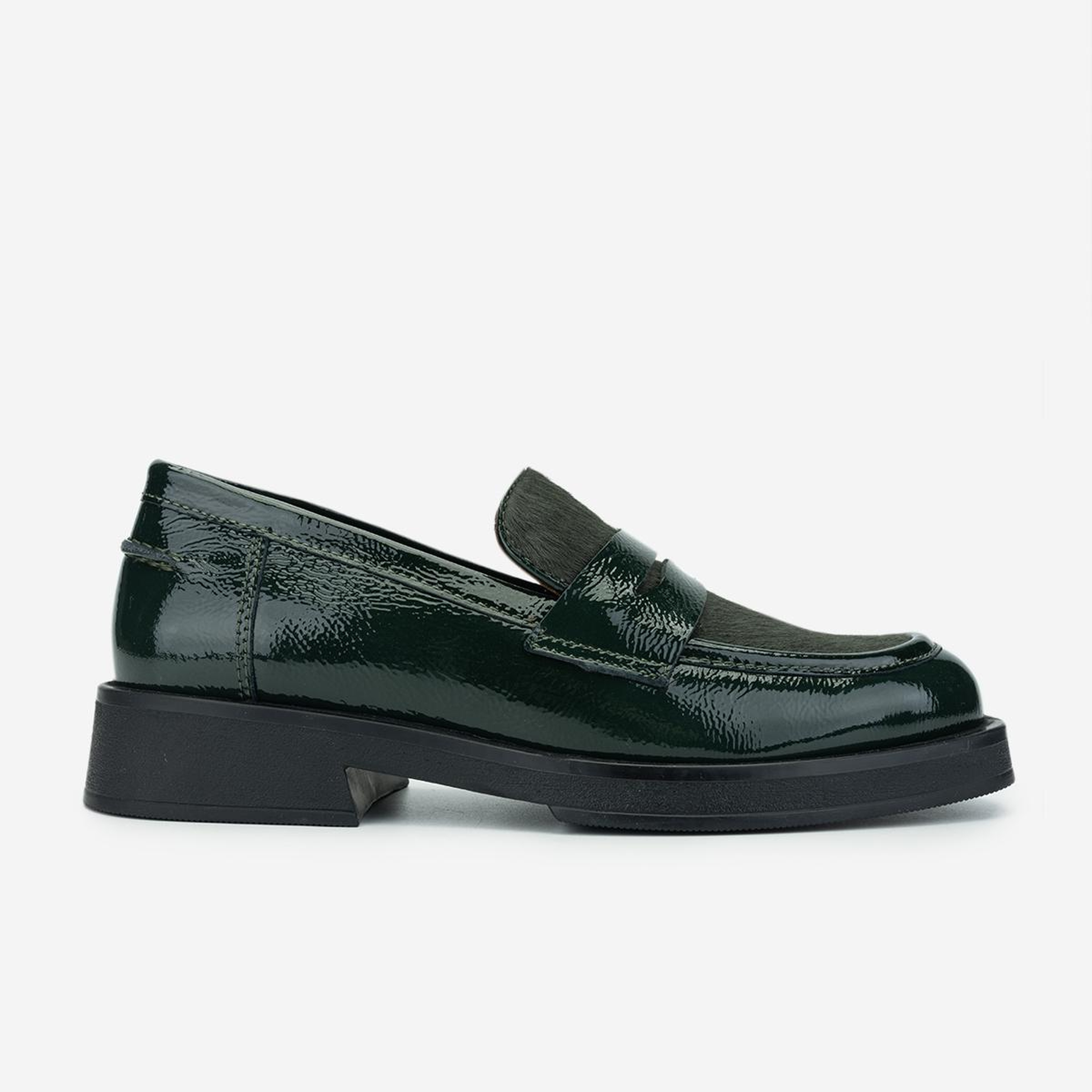 Valmenti Kadın Deri & Tekstil Haki Loafer Ayakkabı
