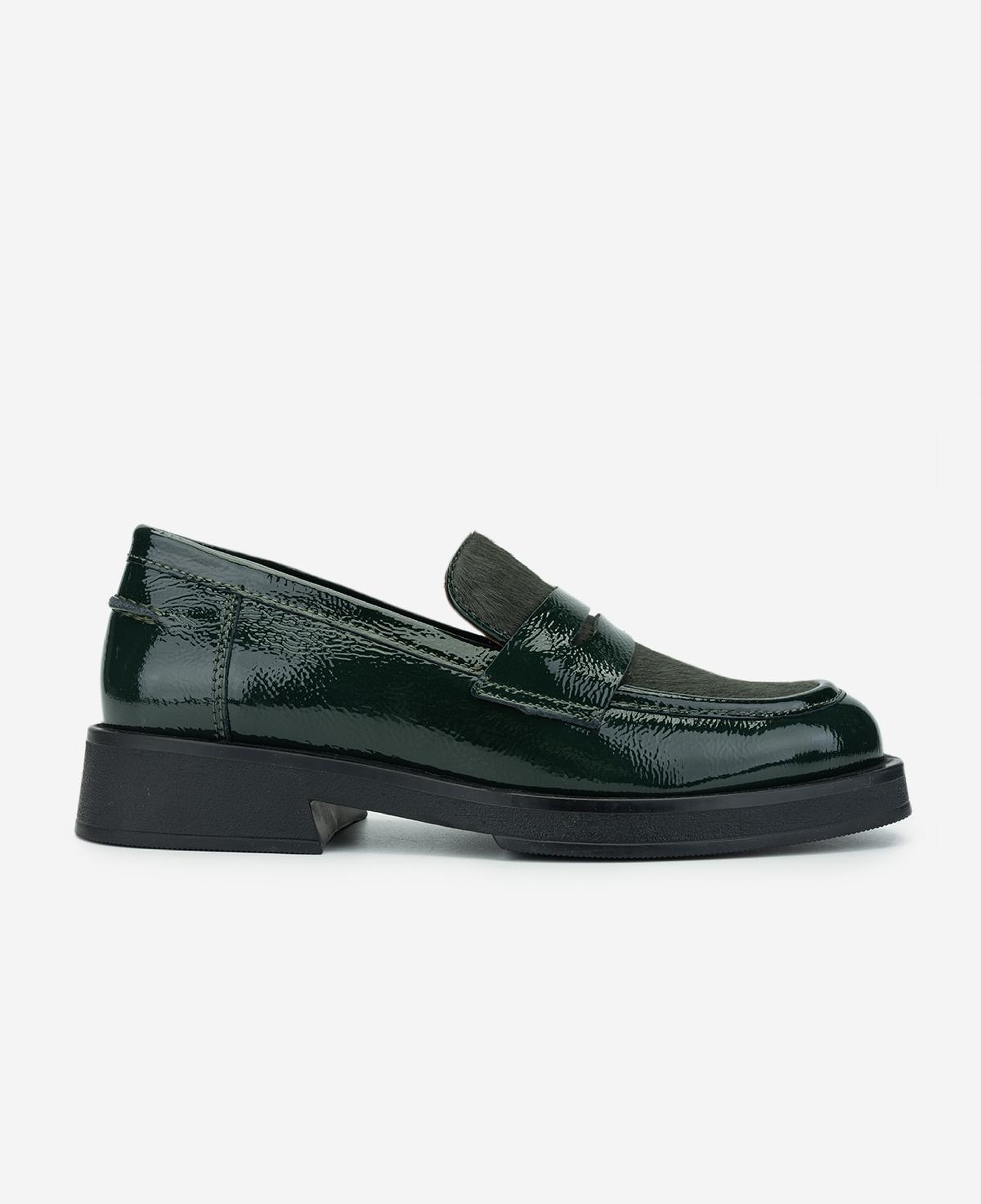 Valmenti Kadın Deri & Tekstil Haki Loafer Ayakkabı