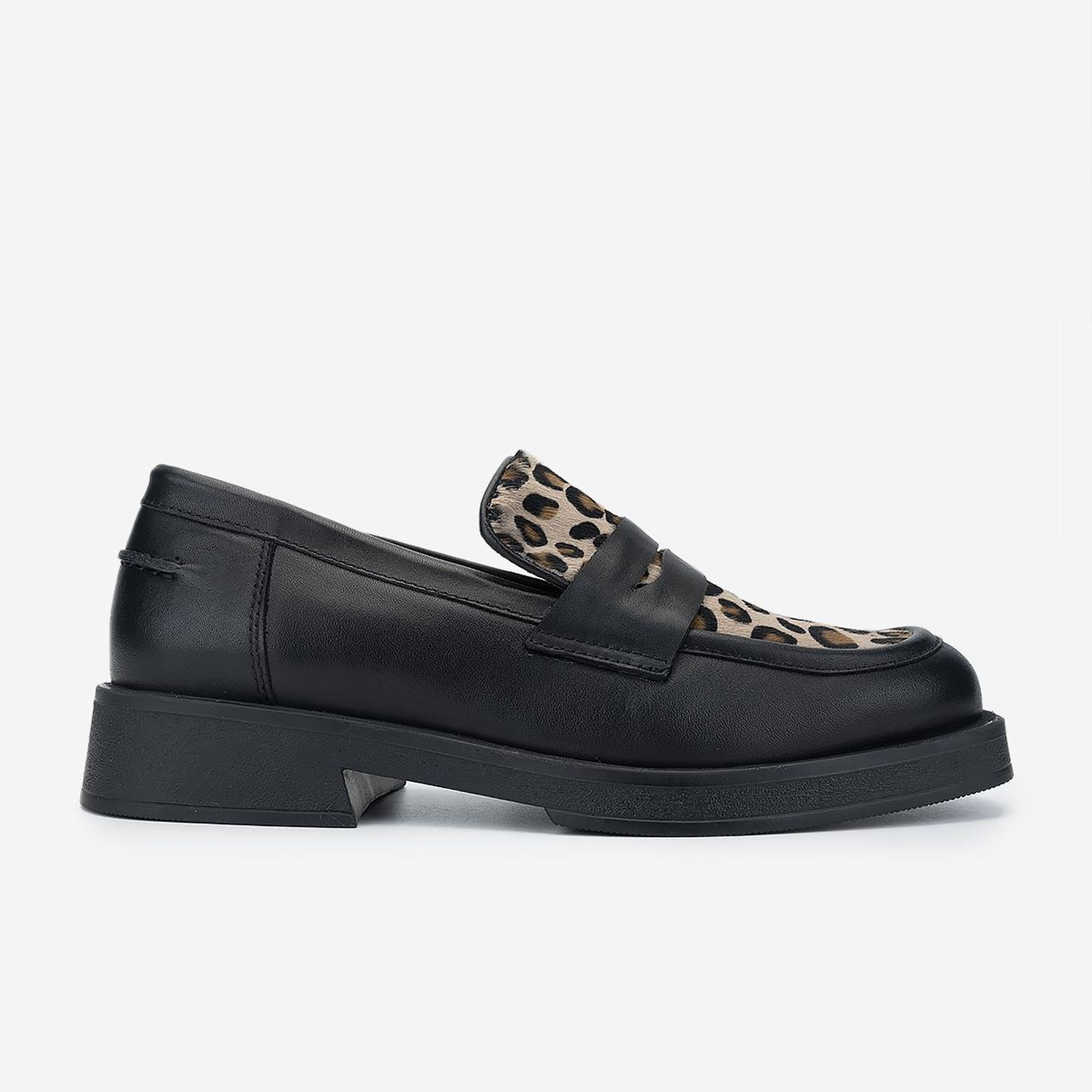 Valmenti Kadın Deri & Tekstil Siyah Loafer Ayakkabı