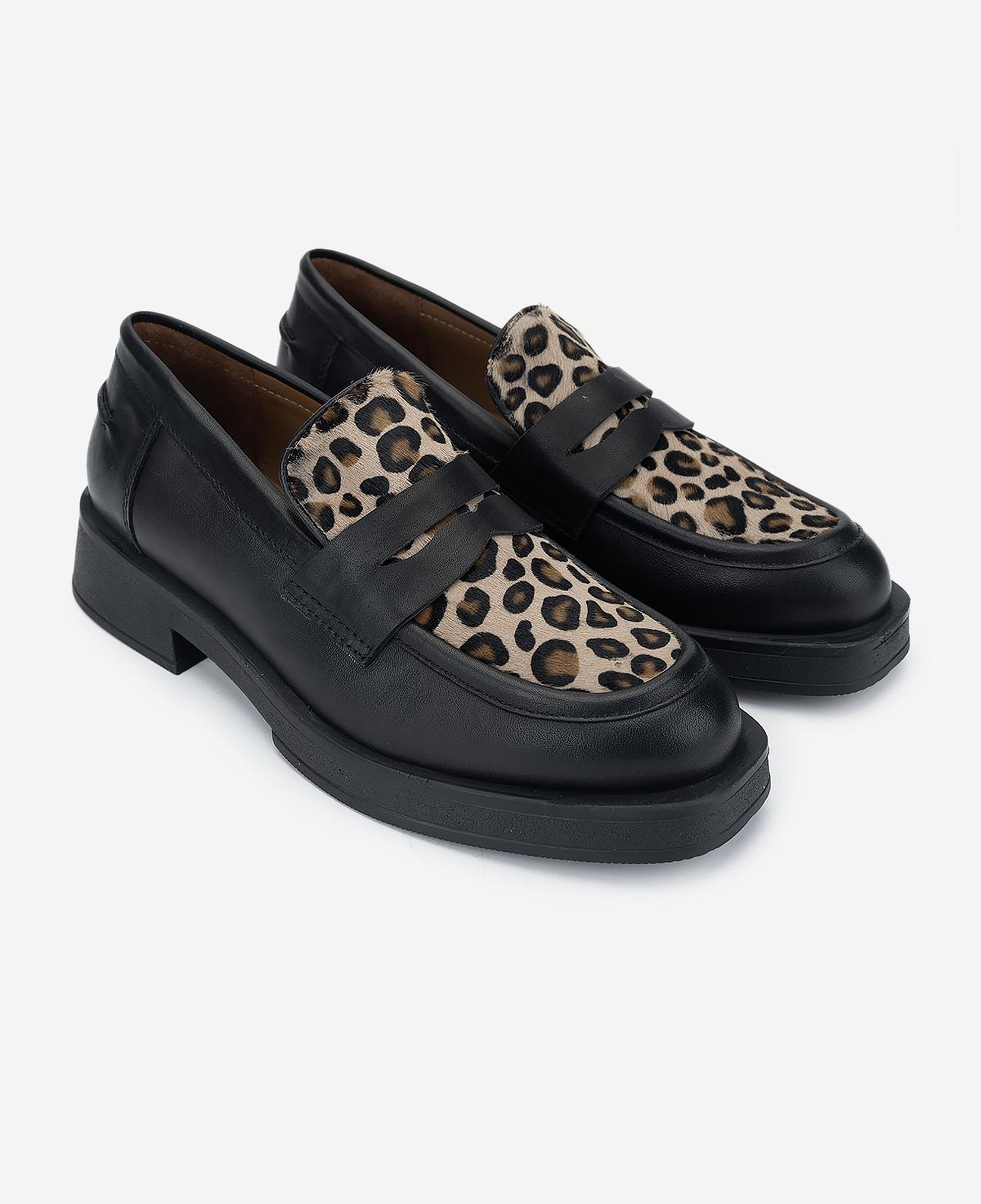Valmenti Kadın Deri & Tekstil Siyah Loafer Ayakkabı