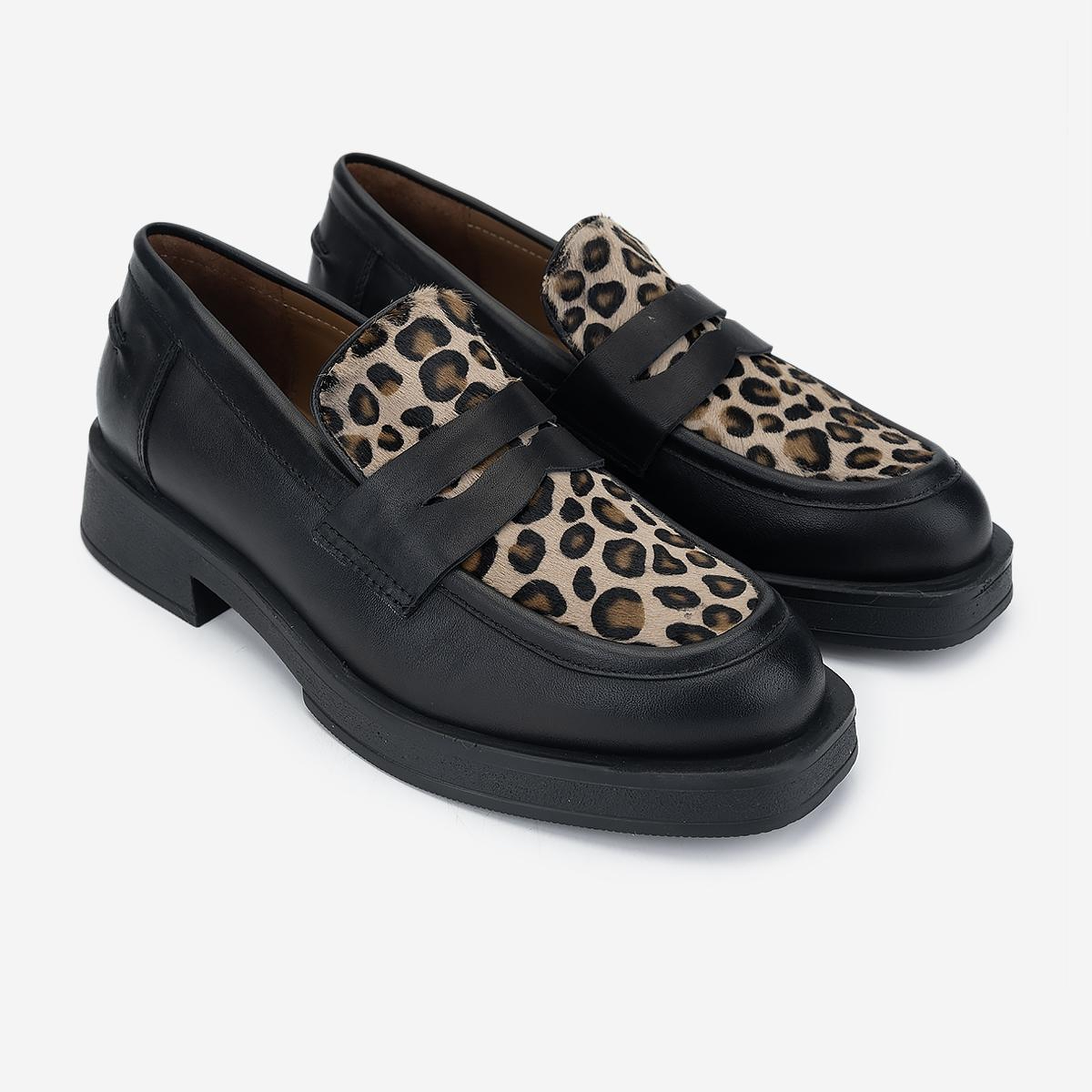 Valmenti Kadın Deri & Tekstil Siyah Loafer Ayakkabı