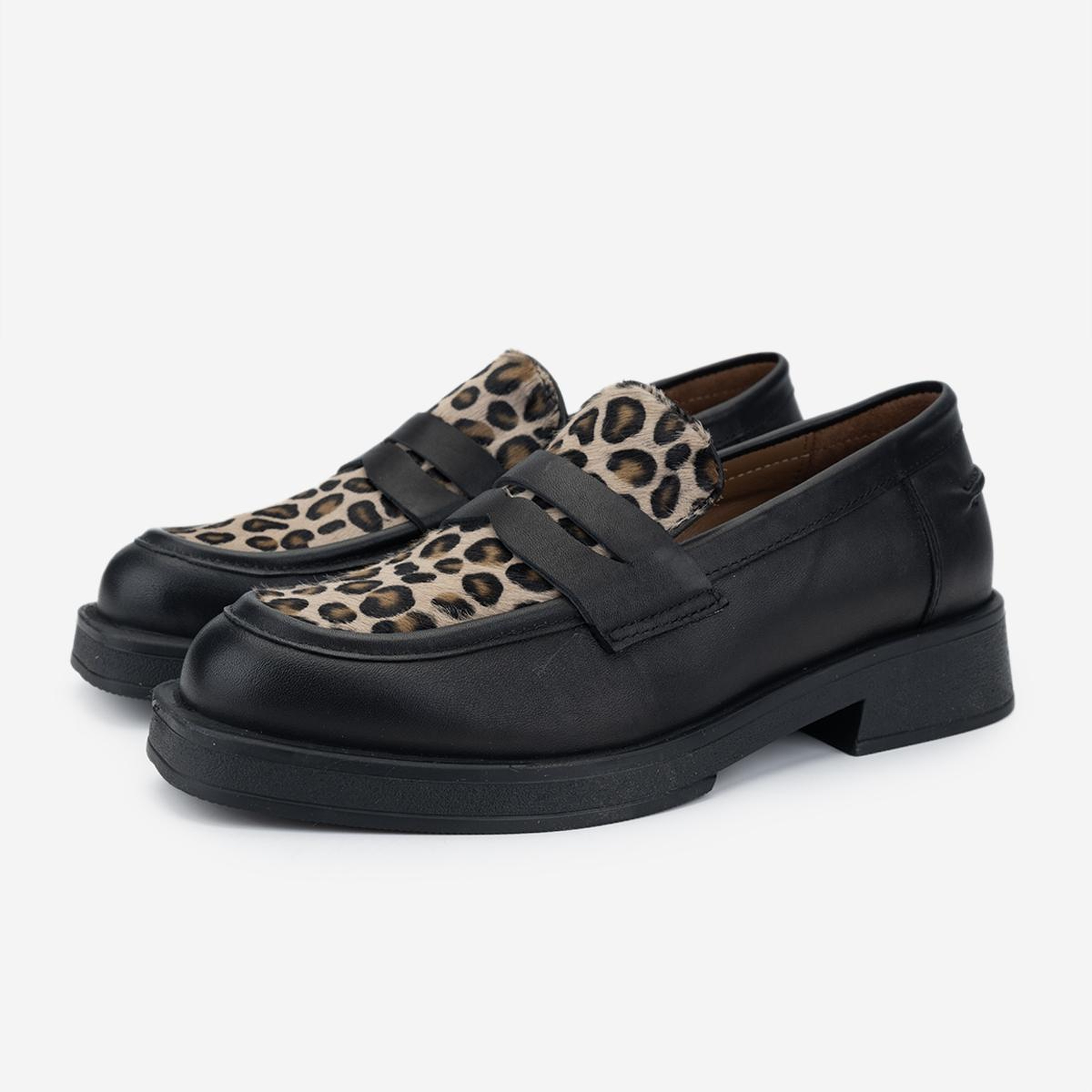 Valmenti Kadın Deri & Tekstil Siyah Loafer Ayakkabı