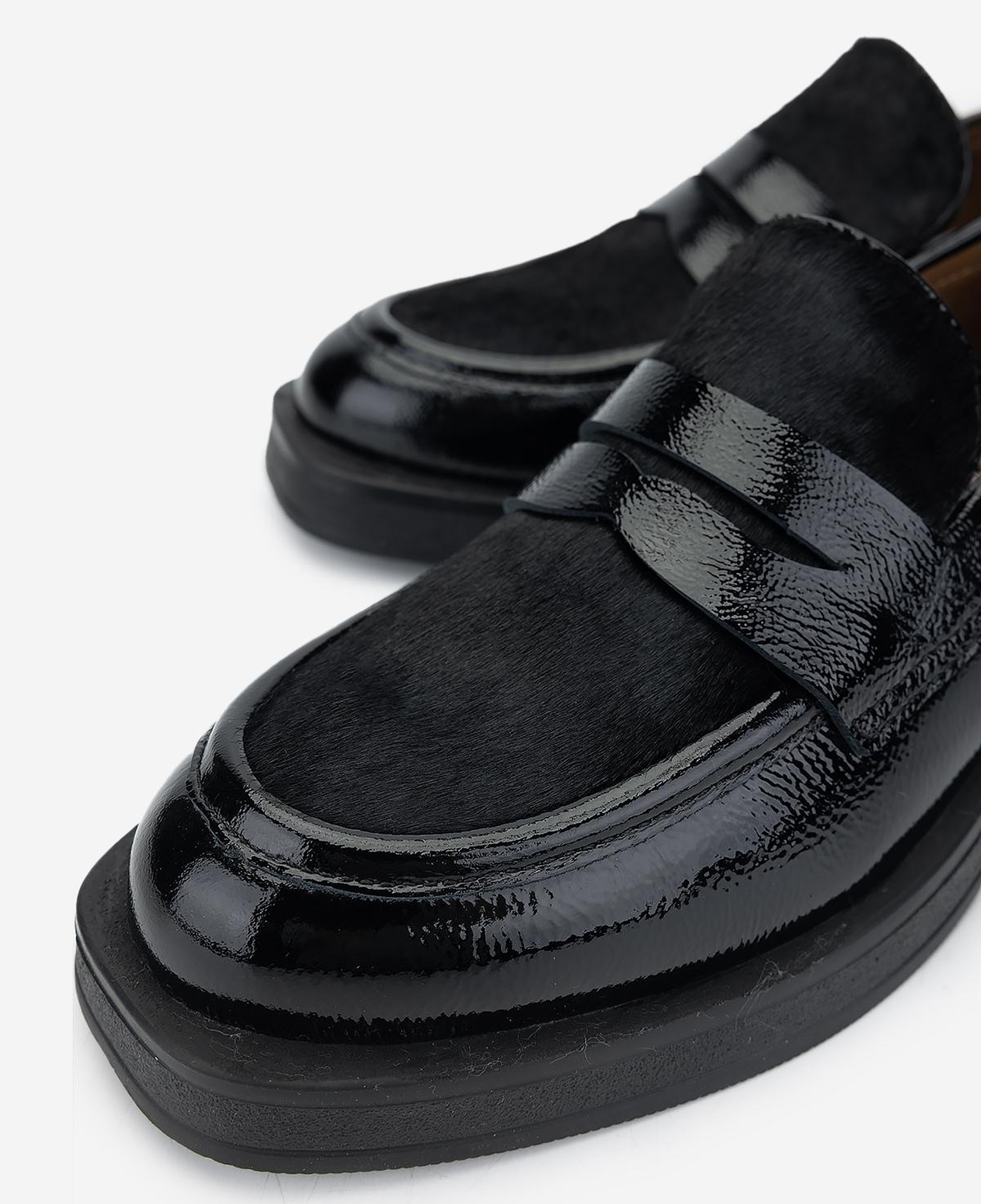 Valmenti Kadın Deri & Tekstil Siyah Loafer Ayakkabı
