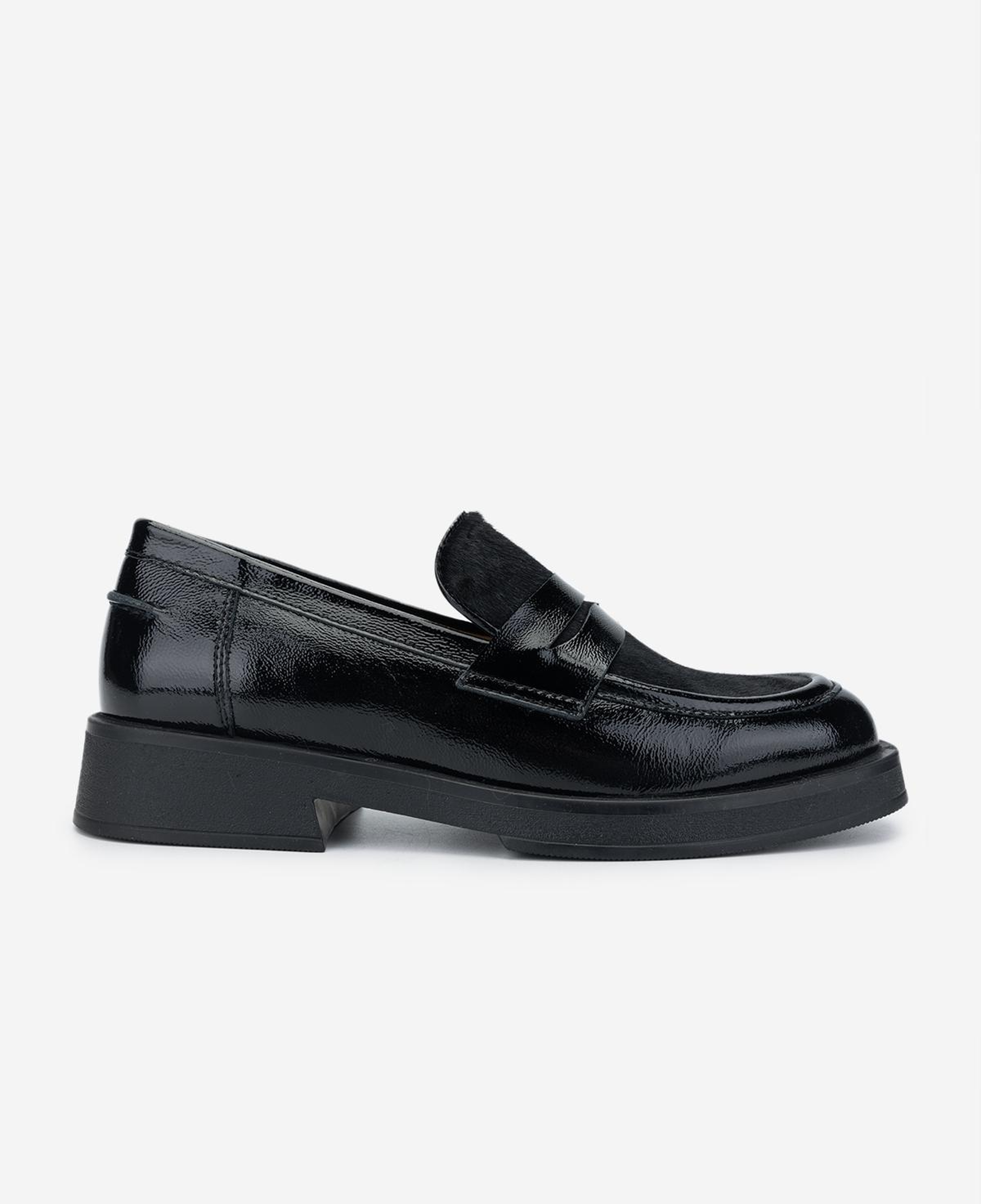 Valmenti Kadın Deri & Tekstil Siyah Loafer Ayakkabı