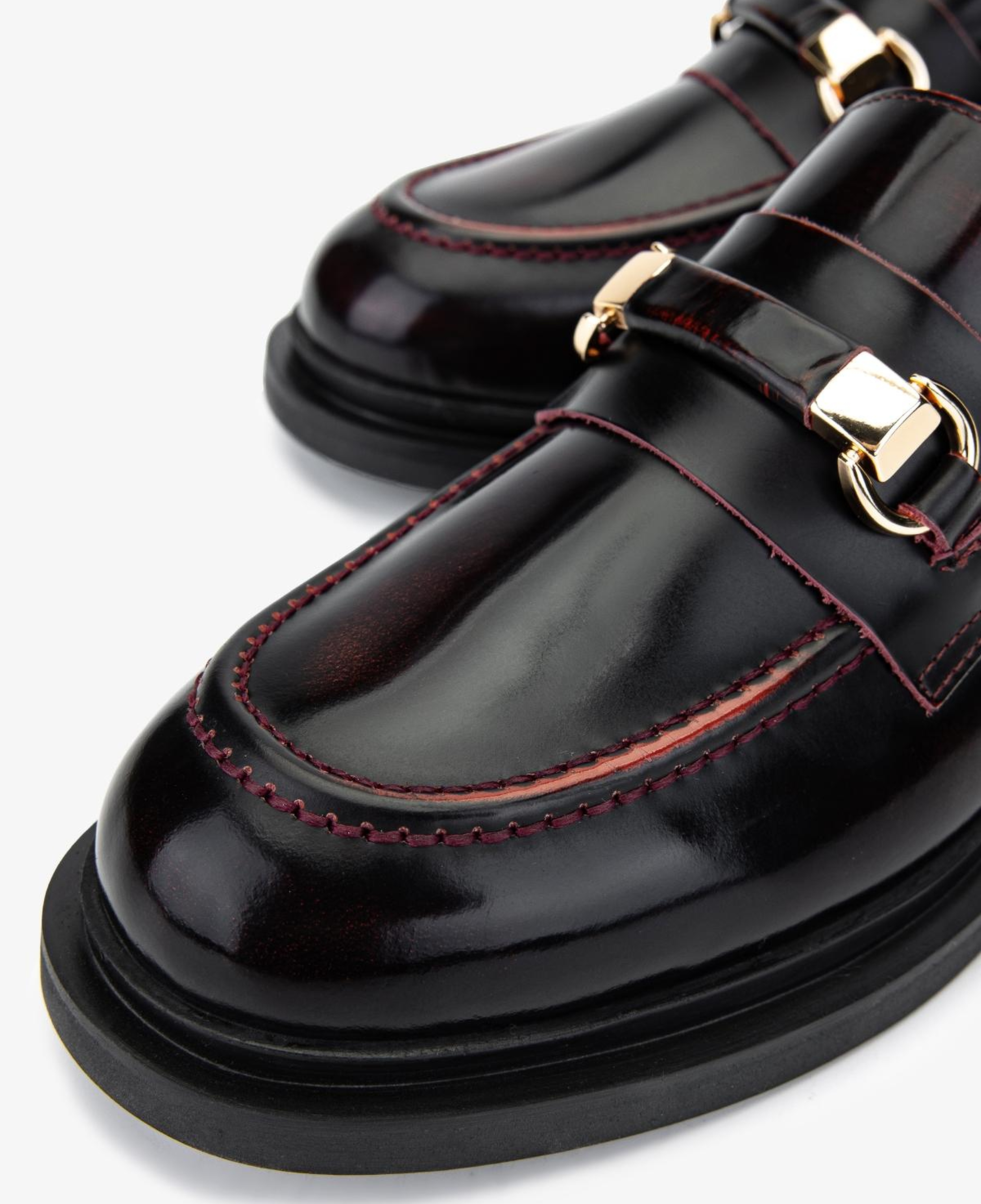 Valmenti Kadın Hakiki Deri Bordo Loafer Ayakkabı