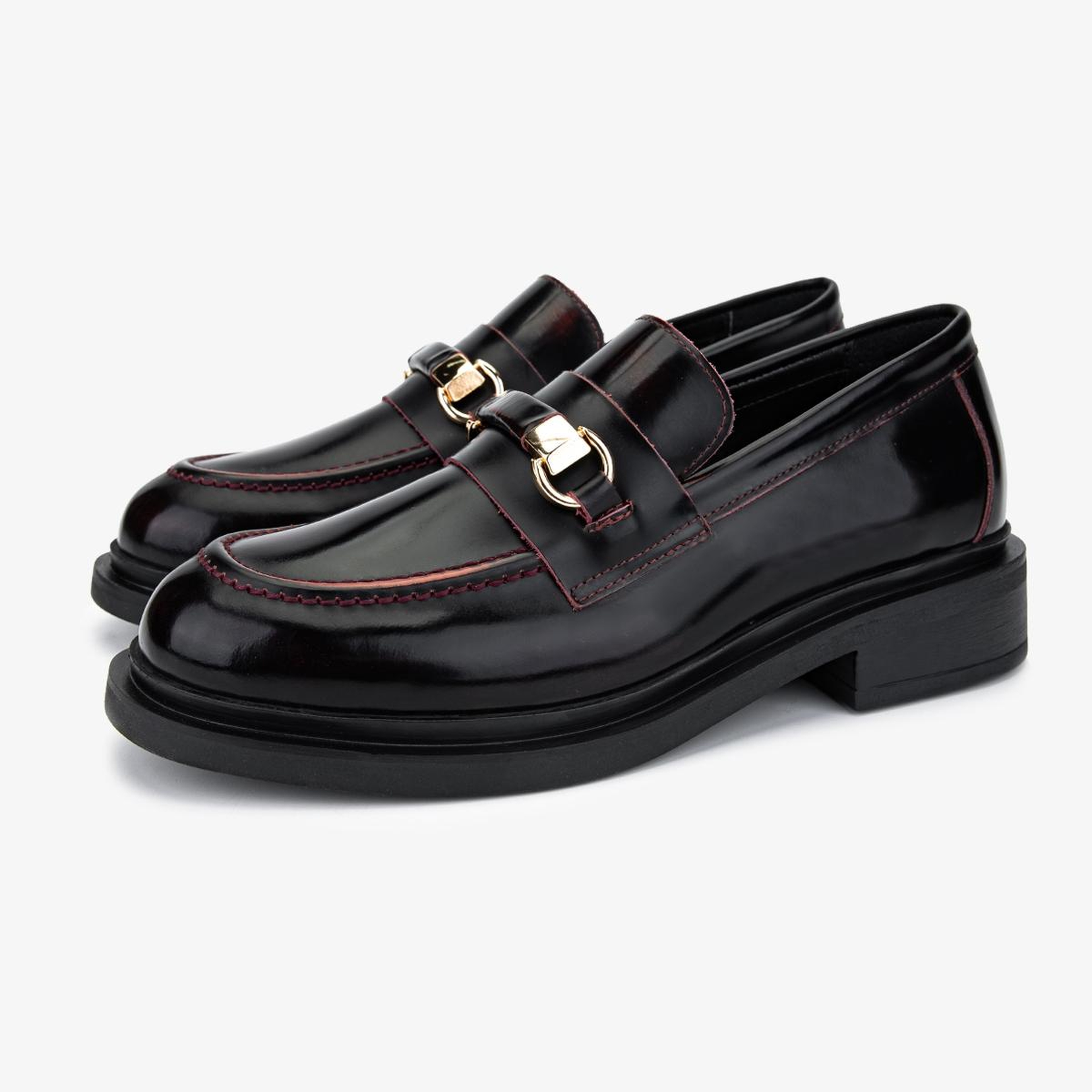 Valmenti Kadın Hakiki Deri Bordo Loafer Ayakkabı
