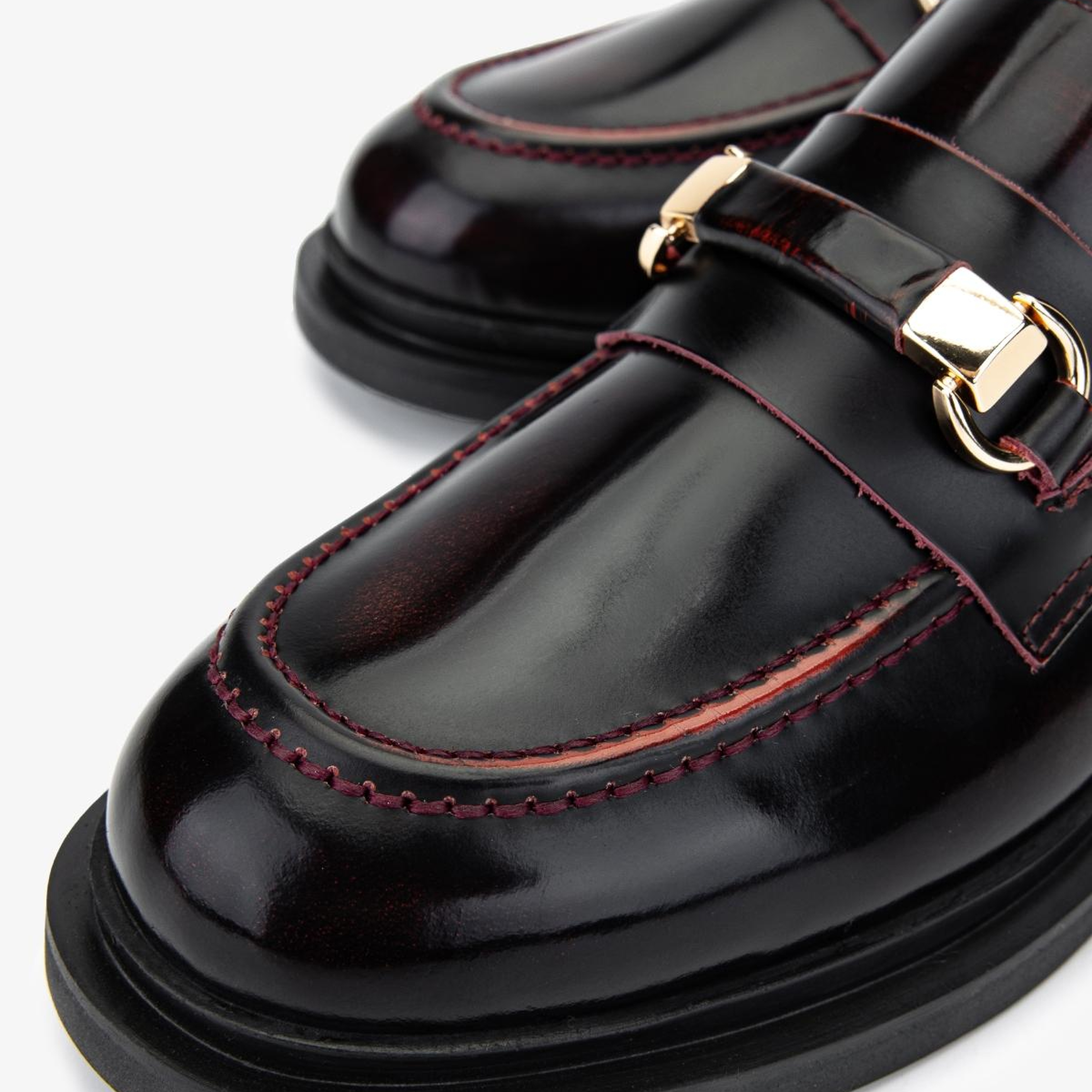 Valmenti Kadın Hakiki Deri Bordo Loafer Ayakkabı