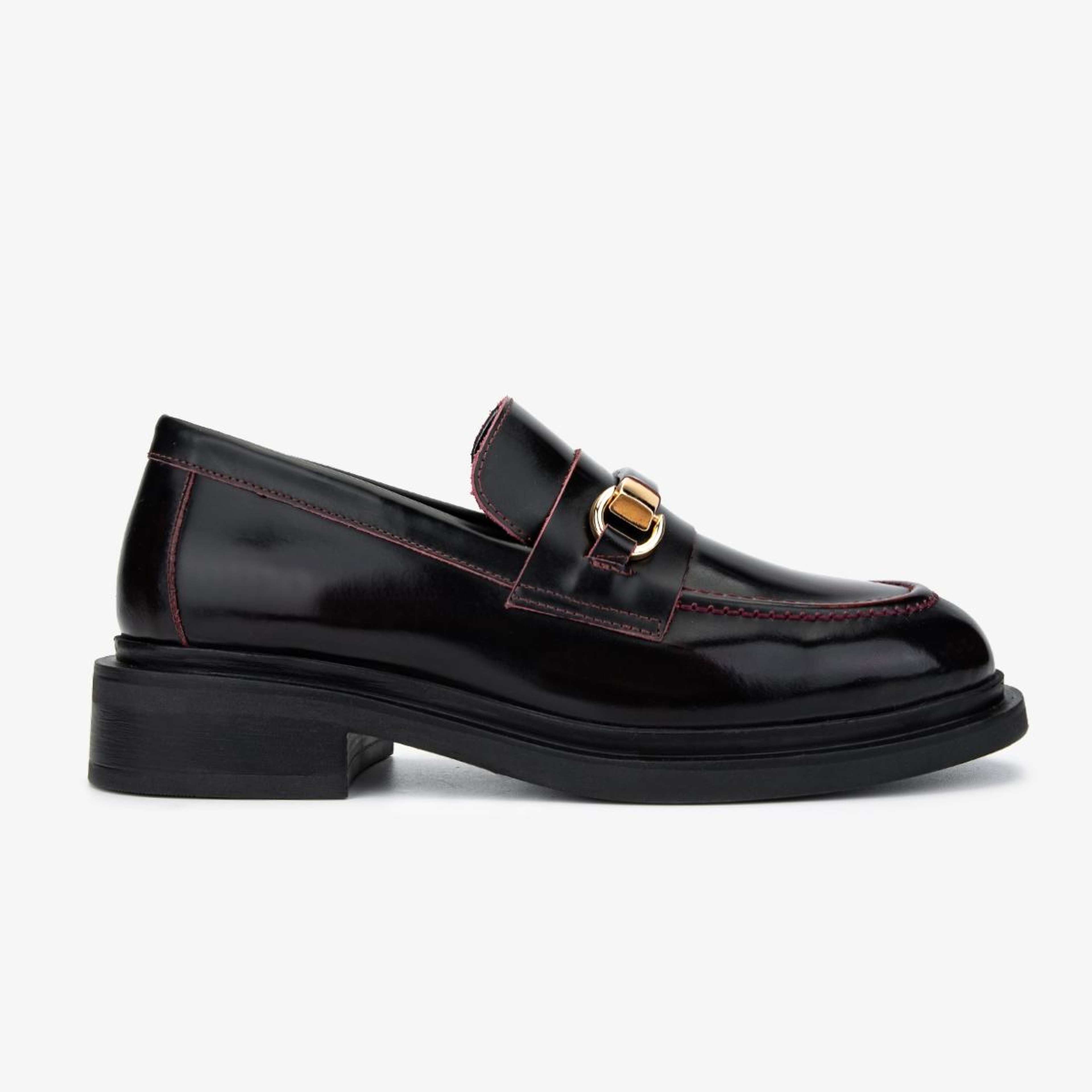 Valmenti Kadın Hakiki Deri Bordo Loafer Ayakkabı