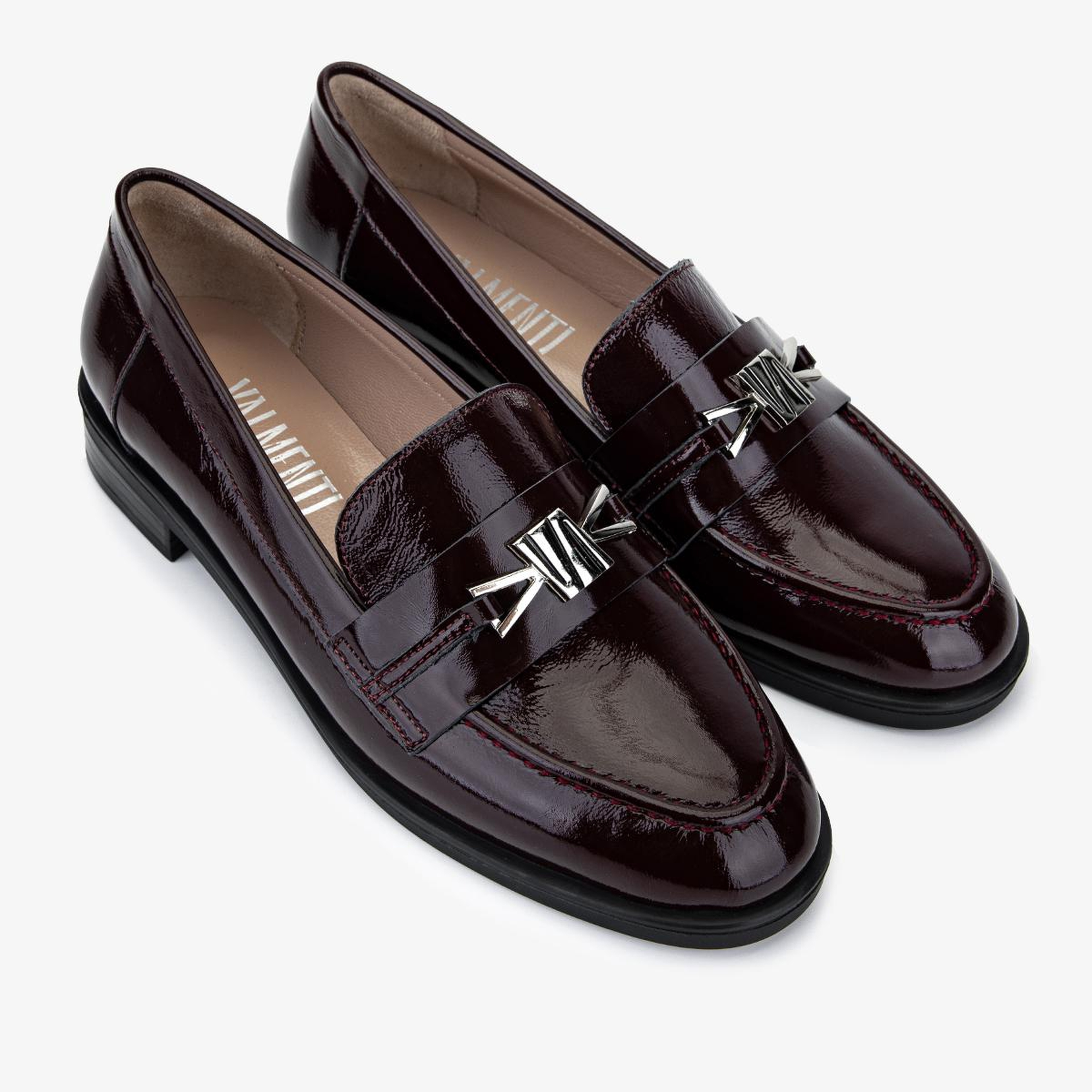 Valmenti Kadın Hakiki Deri Bordo Loafer Ayakkabı