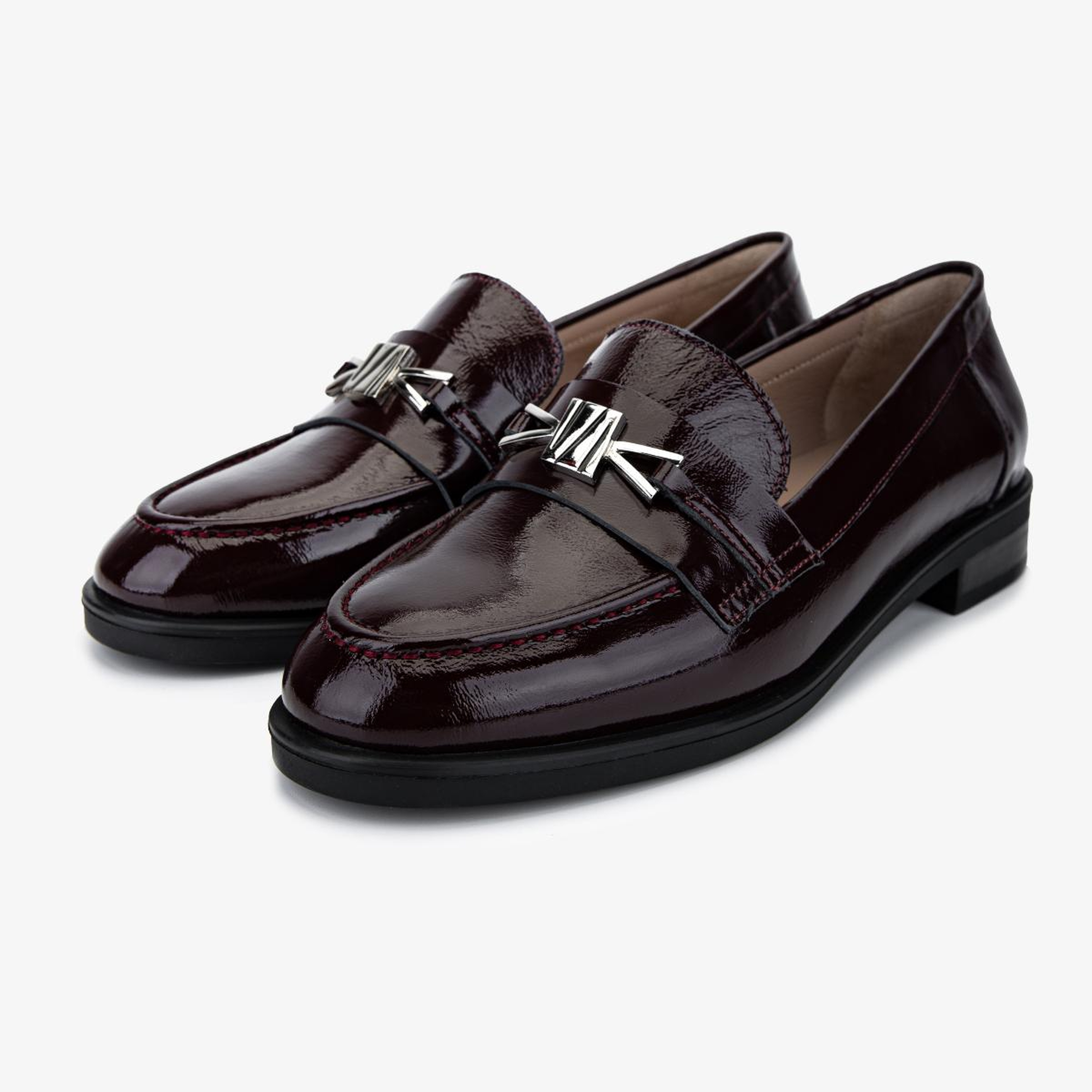 Valmenti Kadın Hakiki Deri Bordo Loafer Ayakkabı