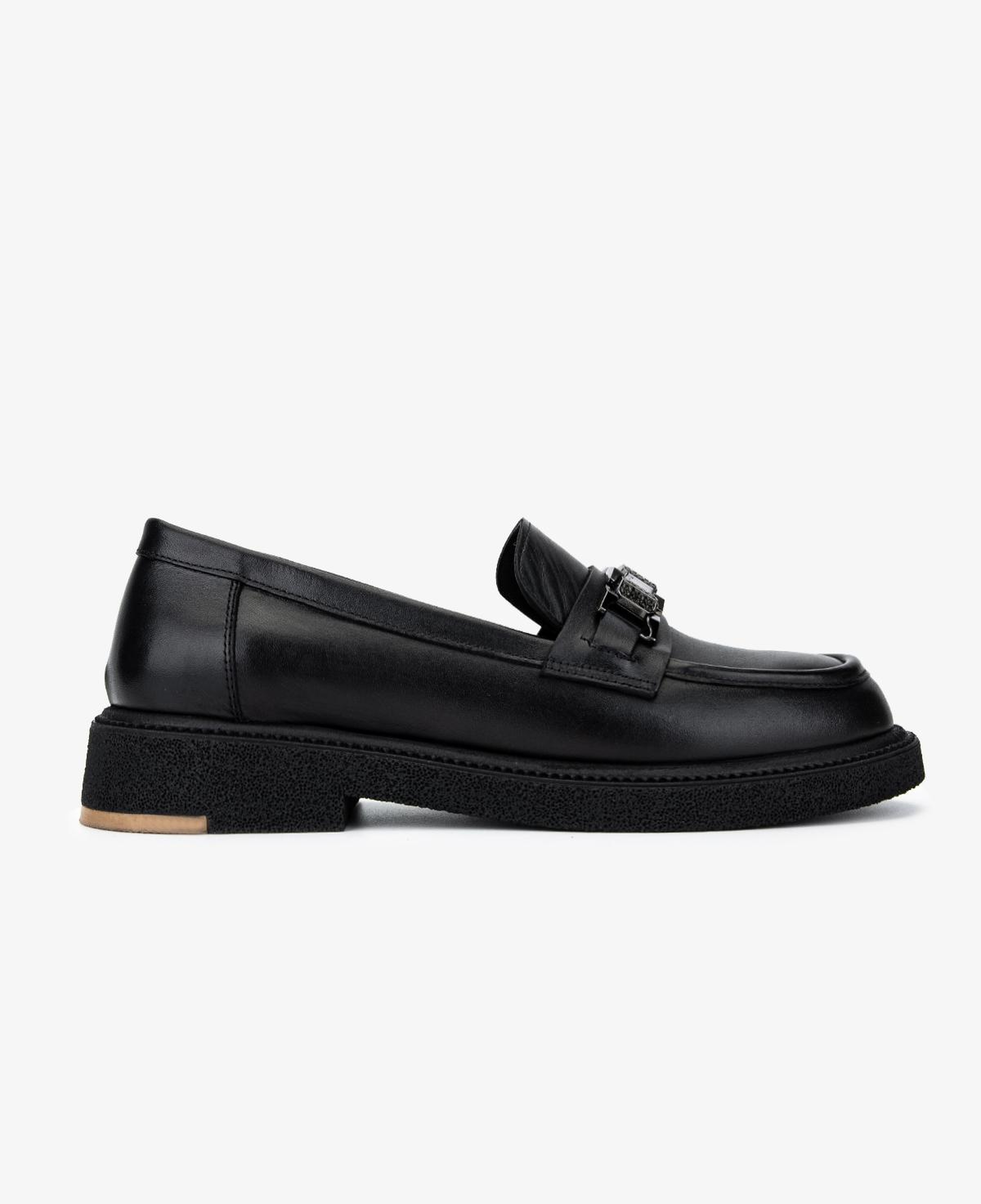 Valmenti Kadın Hakiki Deri Siyah Loafer Ayakkabı
